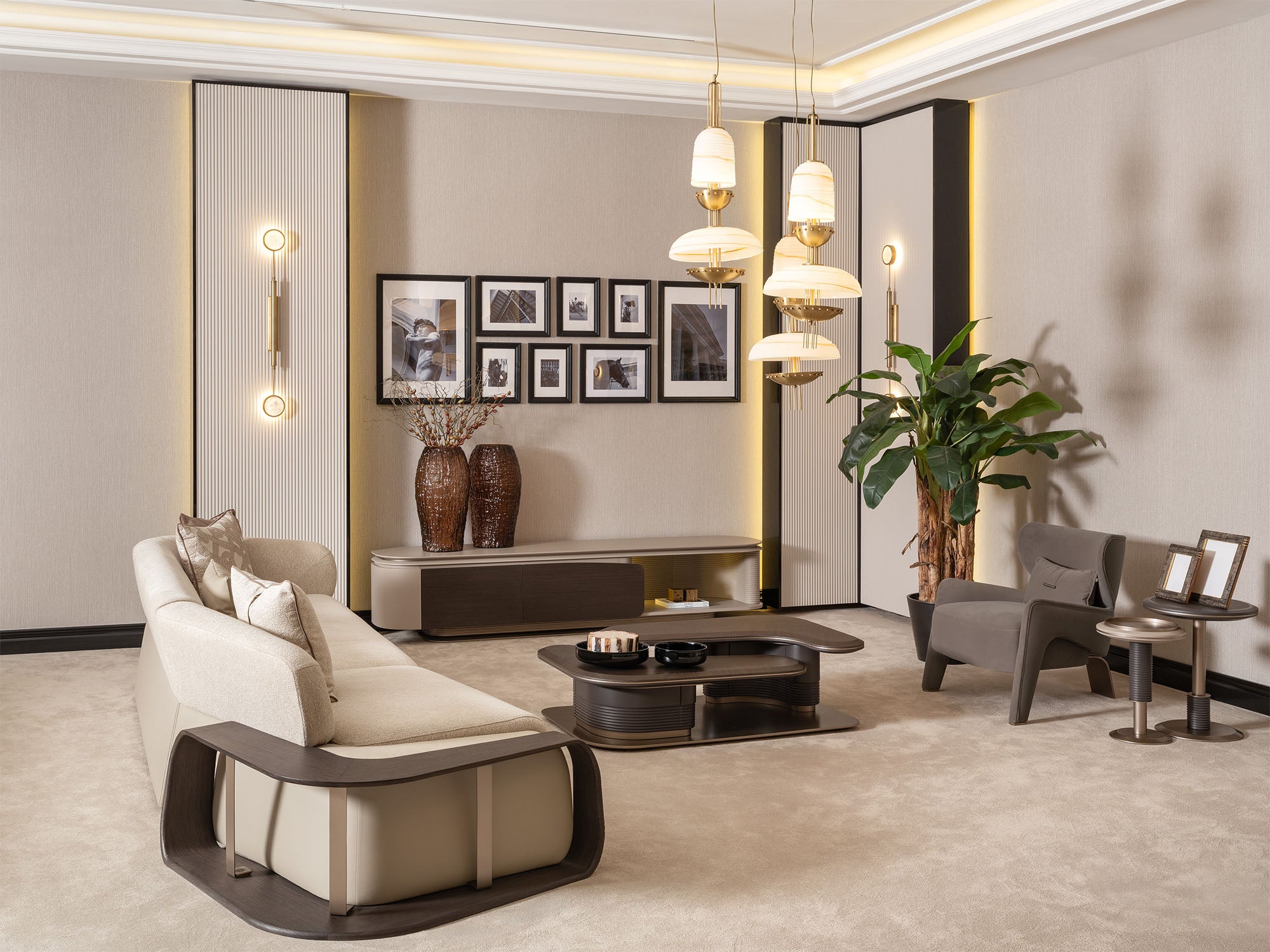 Corte 4-pieces (Four Seater lounge Sofa & 1 Four Seater Sofa &  2 Chair) Livingroom