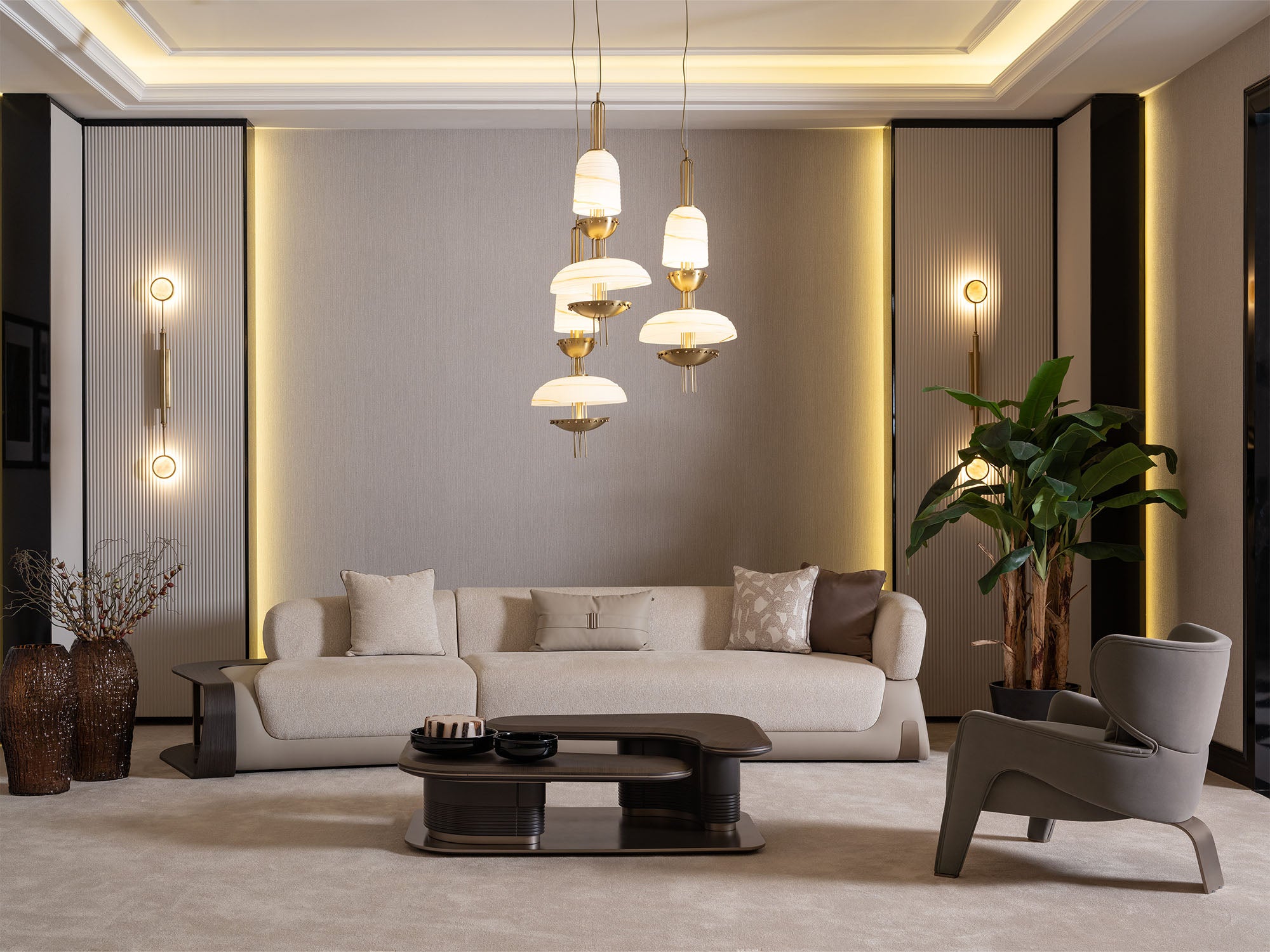 Corte 4-pieces (Four Seater lounge Sofa & 1 Four Seater Sofa &  2 Chair) Livingroom