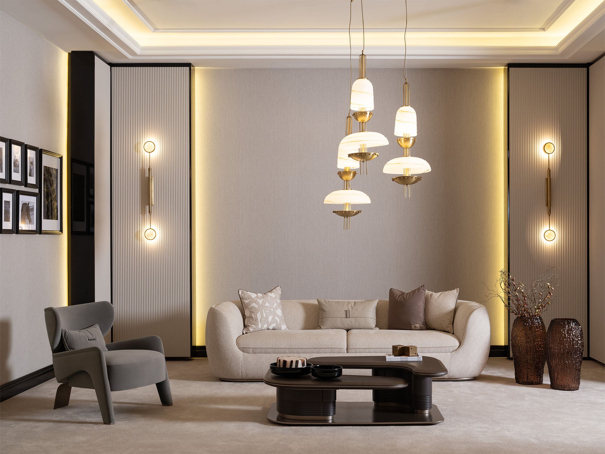Corte 4-pieces (Four Seater lounge Sofa & 1 Four Seater Sofa &  2 Chair) Livingroom