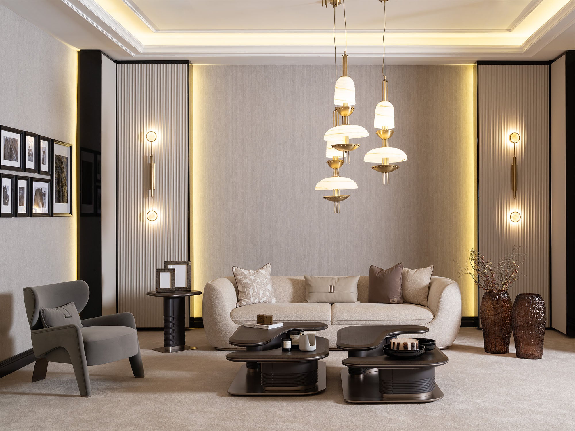 Corte 4-pieces (Four Seater lounge Sofa & 1 Four Seater Sofa &  2 Chair) Livingroom