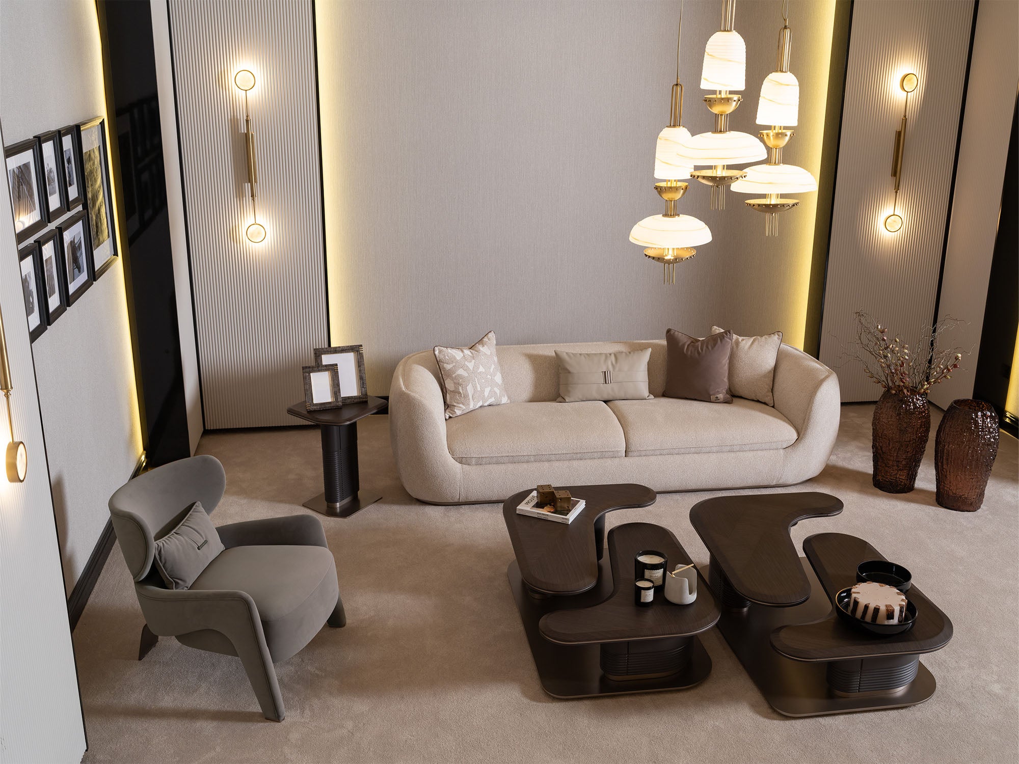Corte 4-pieces (Four Seater lounge Sofa & 1 Four Seater Sofa &  2 Chair) Livingroom