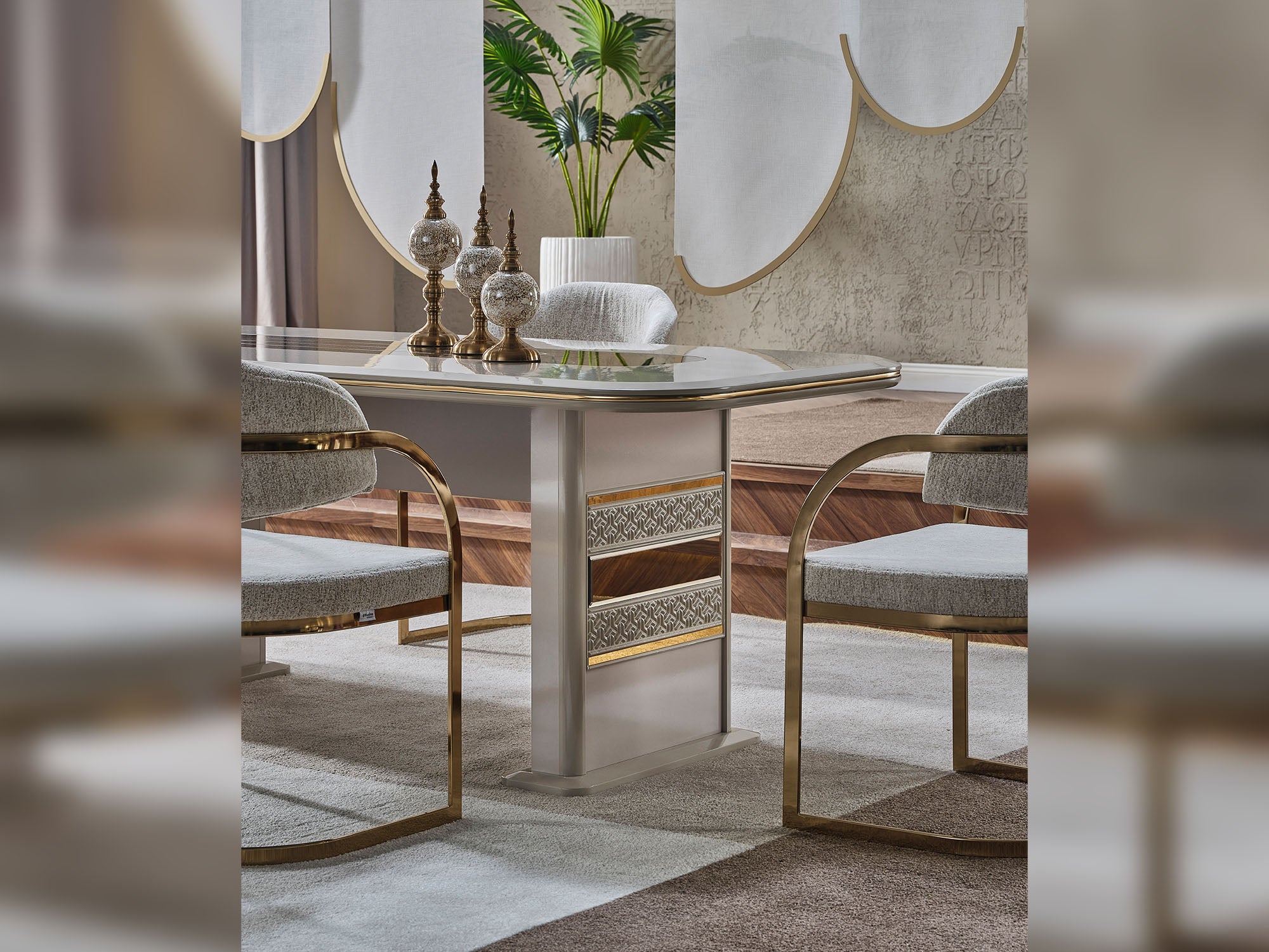 Delux Diningroom (Consol With Mirror & Dining Table & 6 Dining Chair)