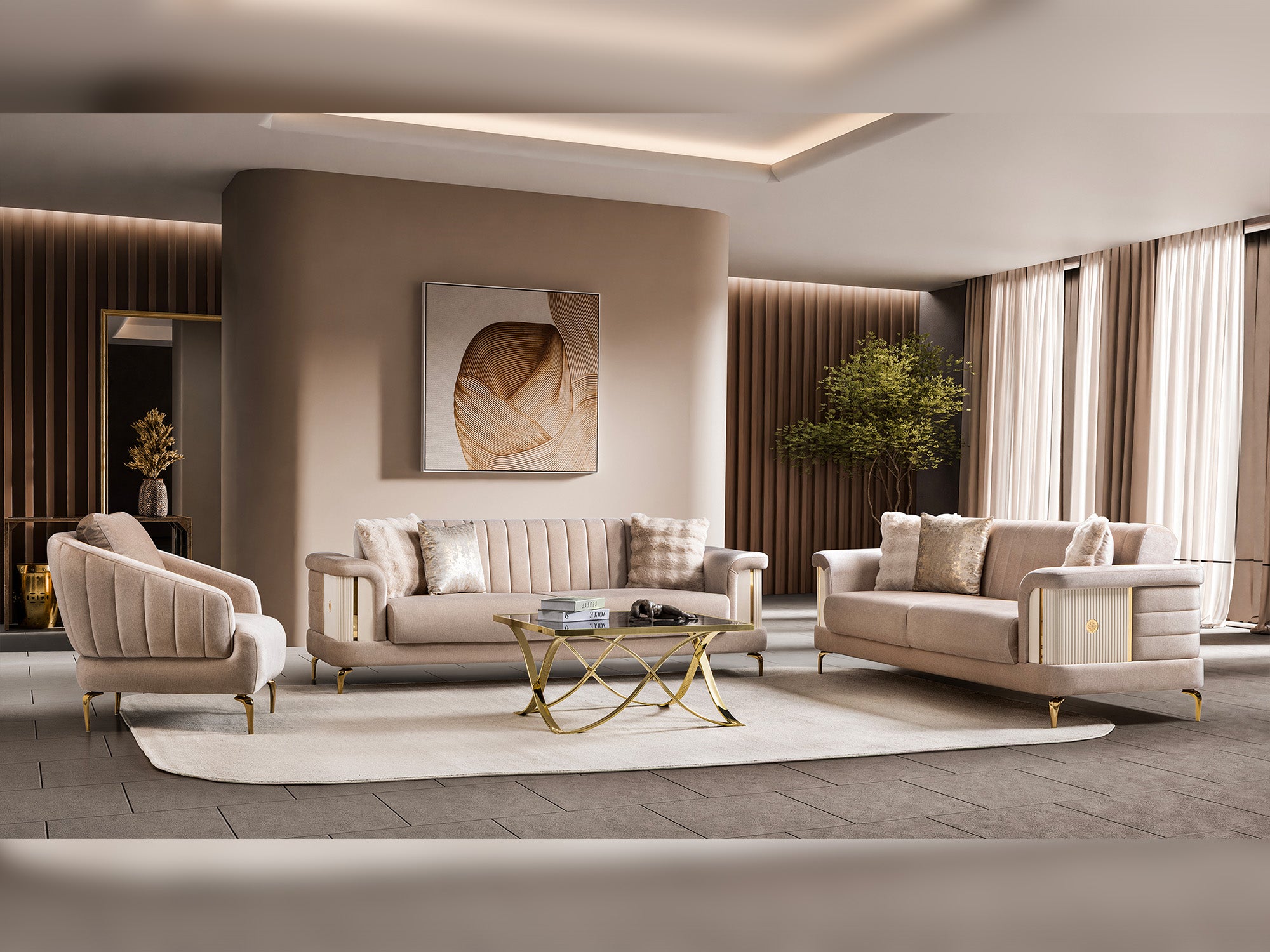 Elano  3-pieces (Sofa & Loveseat & Chair) Livingroom Set