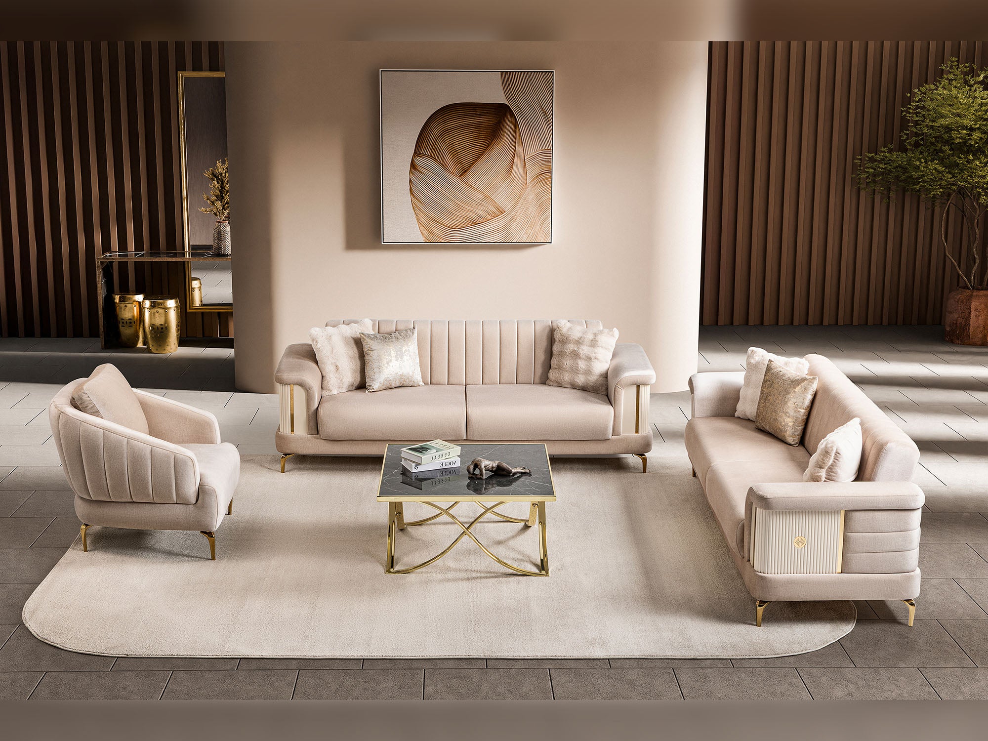 Elano  3-pieces (Sofa & Loveseat & Chair) Livingroom Set