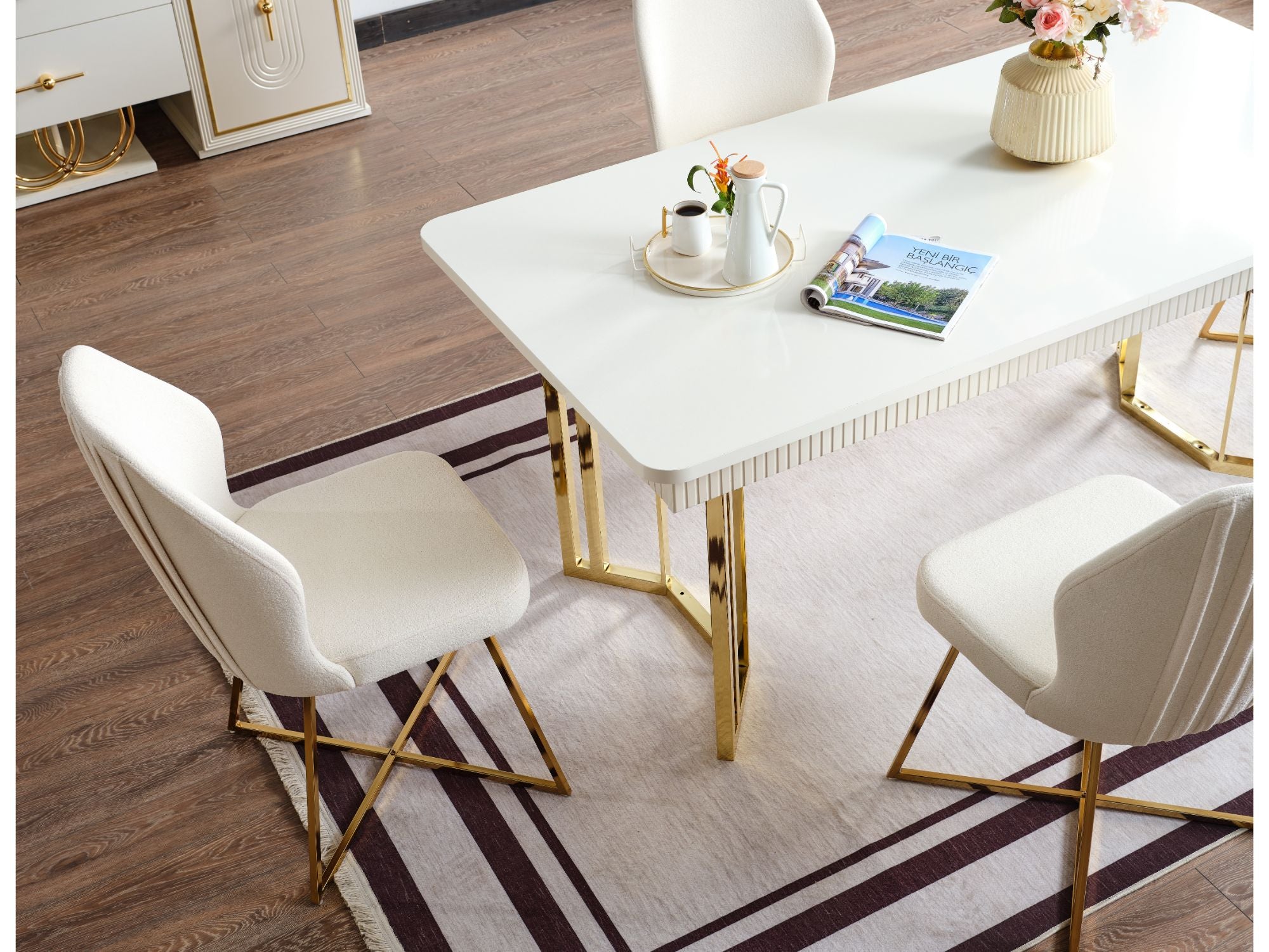 Marsel Diningroom (Consol With Mirror & Dining Table & 6 Dining Chair)