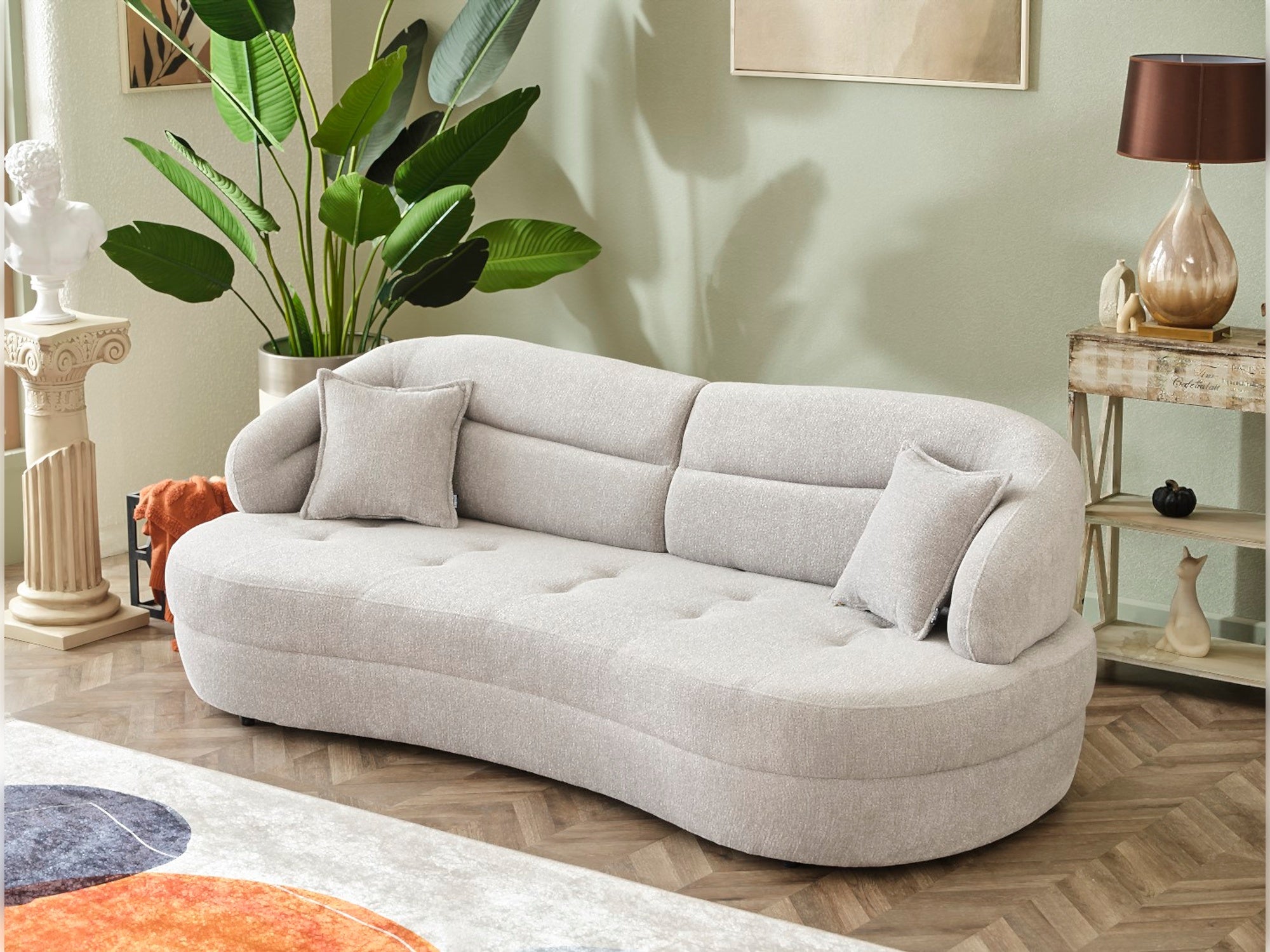 Gloria Convertible Sofa Cream