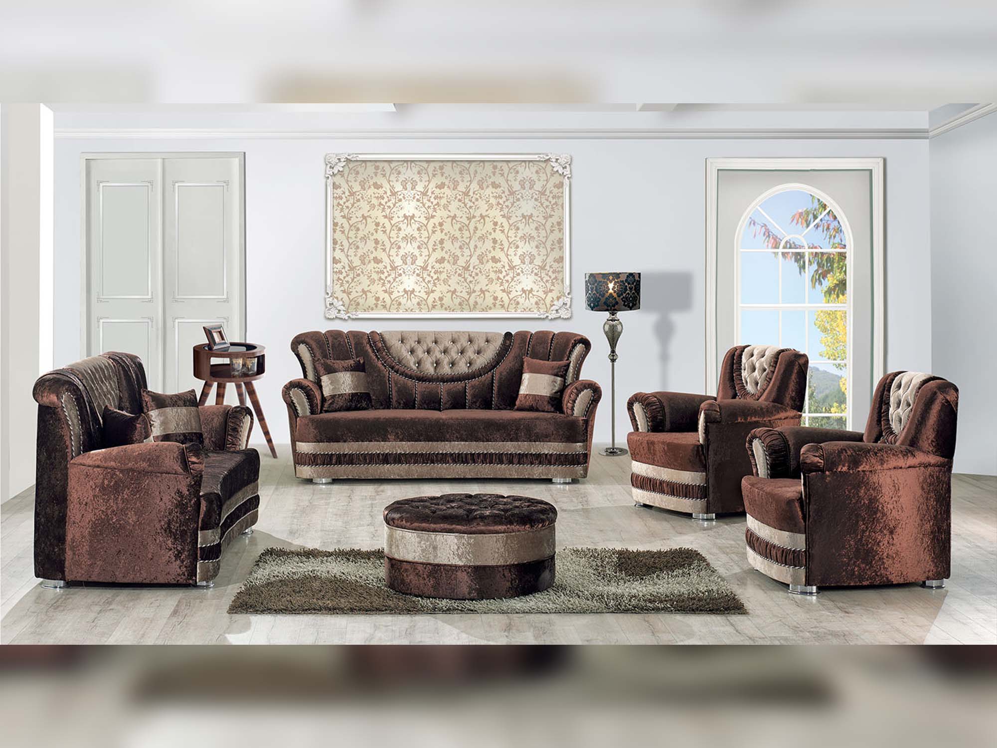 Idea Stationary Livingroom Loveseat Brown - Beige