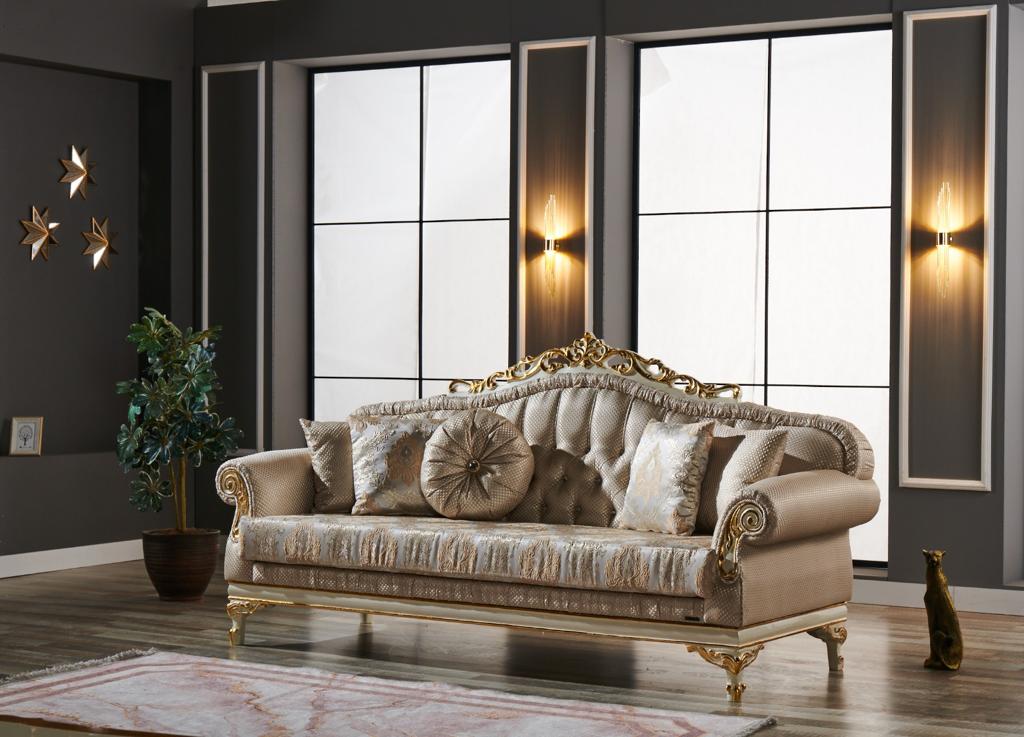 Kardelen 4-pieces (2 Sofa & 2 Chair) Livingroom Set Cream