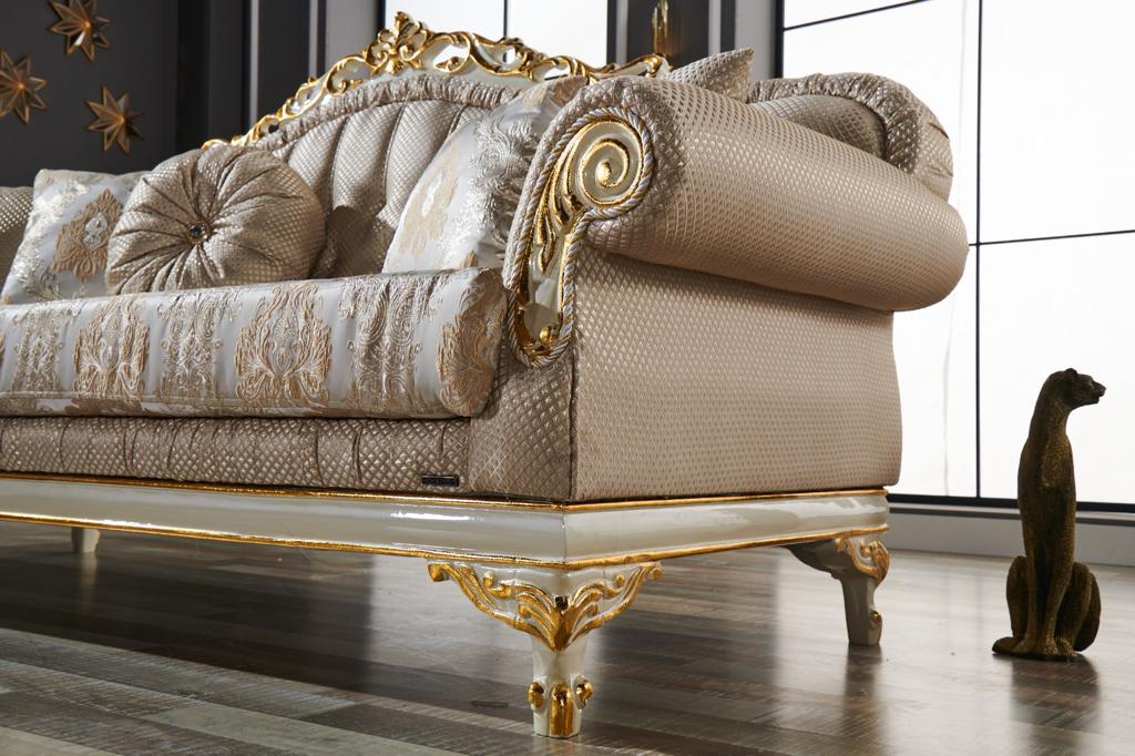 Kardelen 4-pieces (2 Sofa & 2 Chair) Livingroom Set Cream