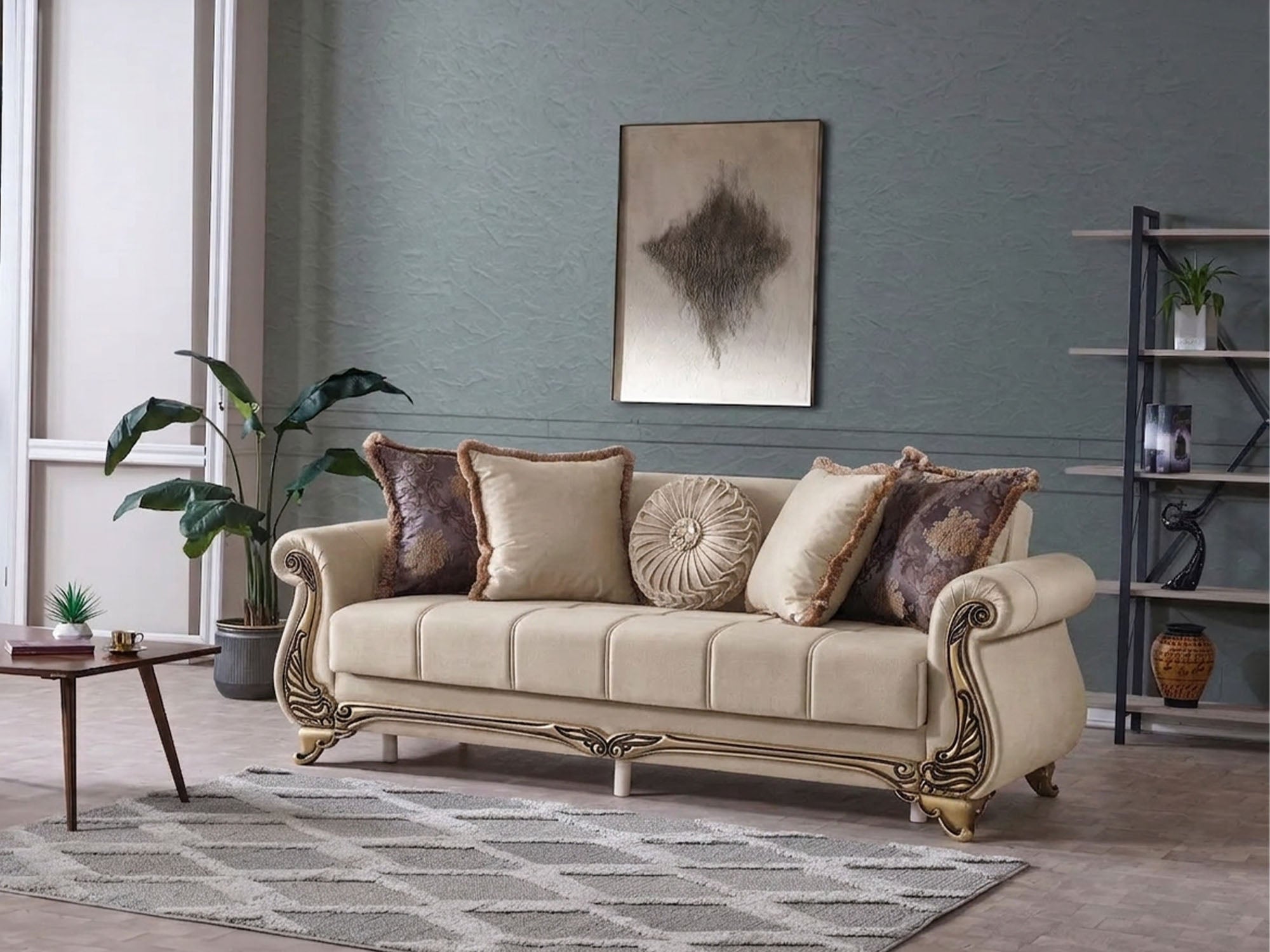 Karizma Convertible Sofa Cream