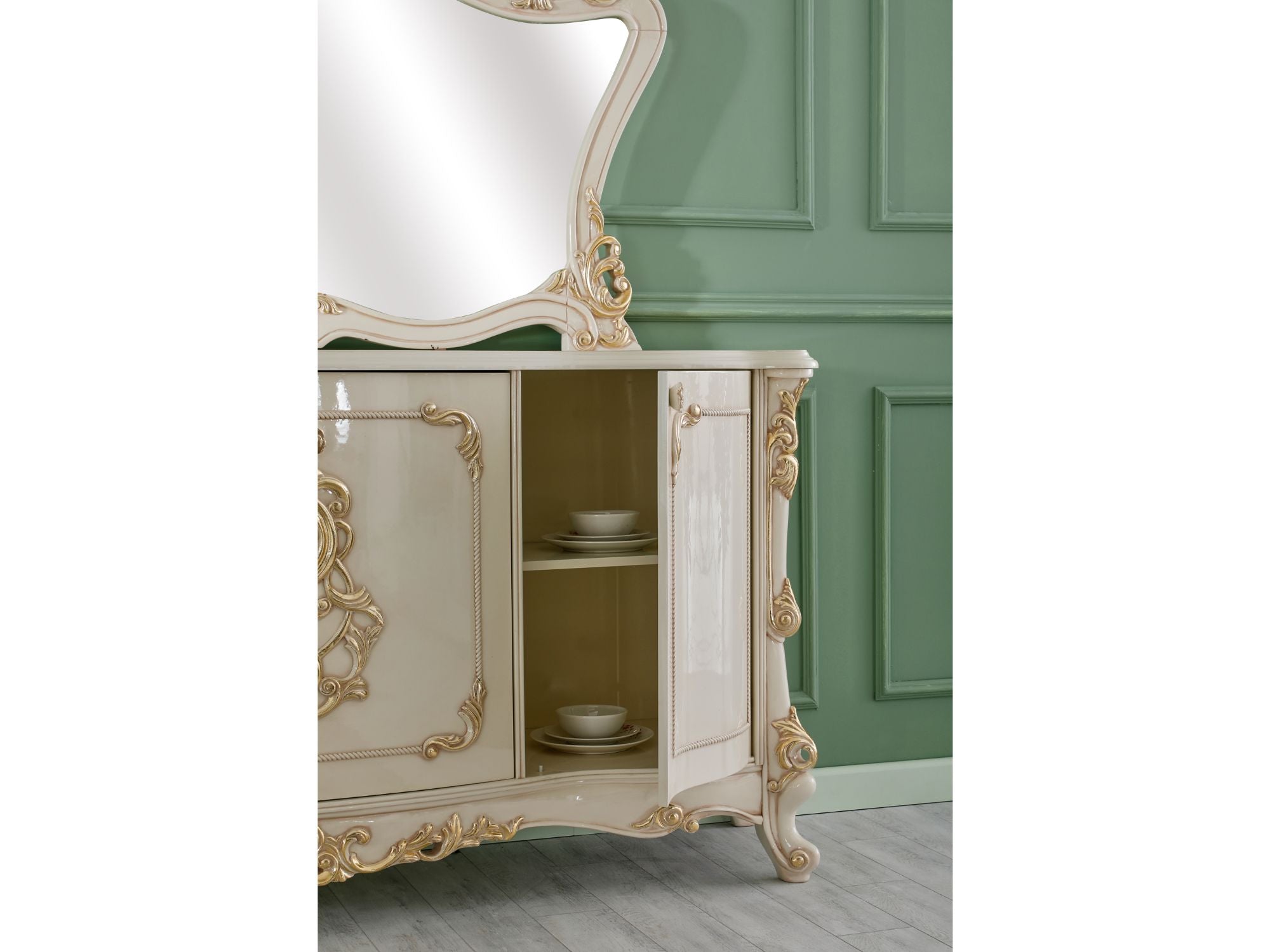 Kelebek Diningroom (Consol With Mirror & Dining Table & 2 Arm Chair & 4 Chair)