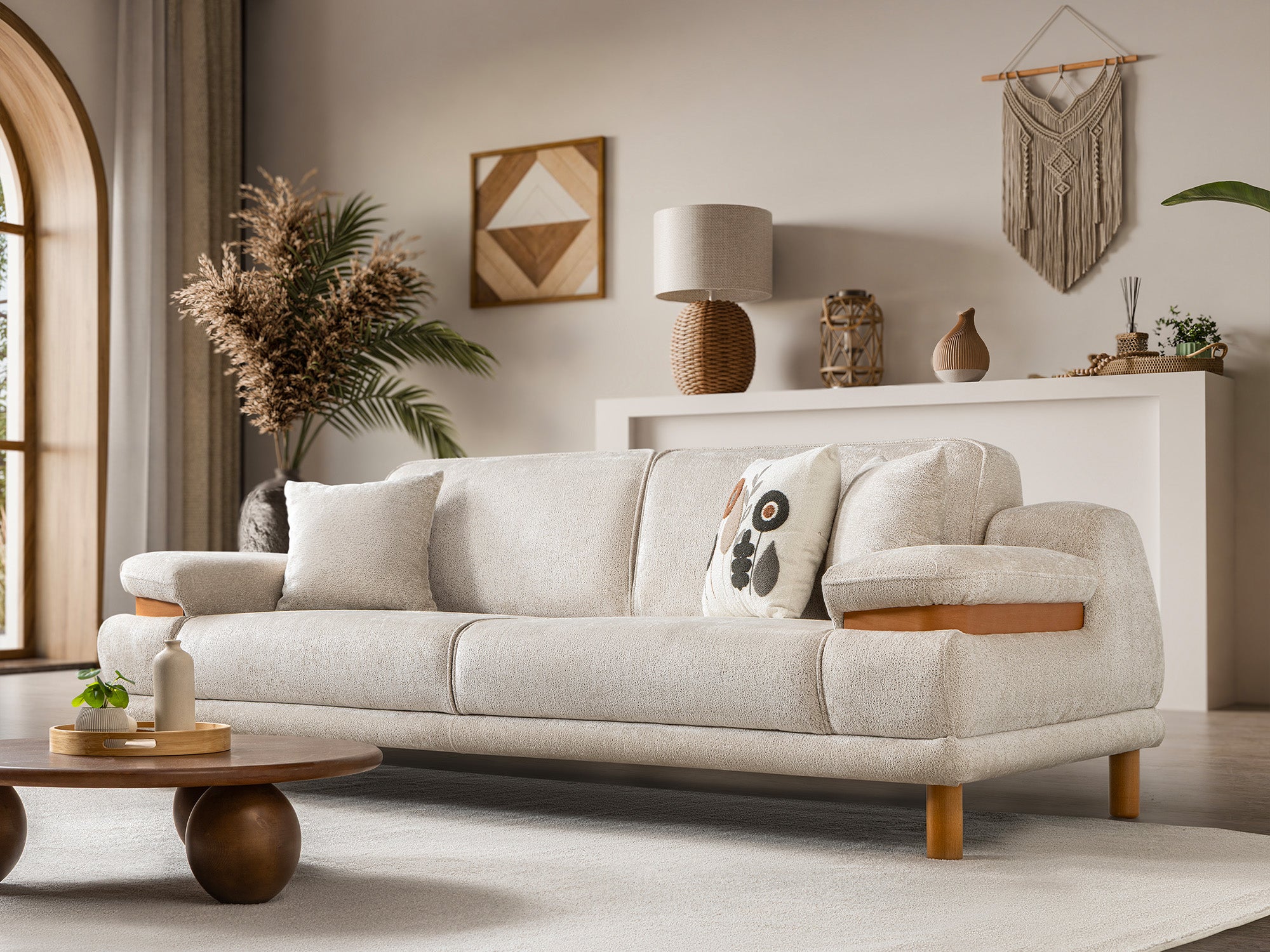 Latte Convertible Sofa
