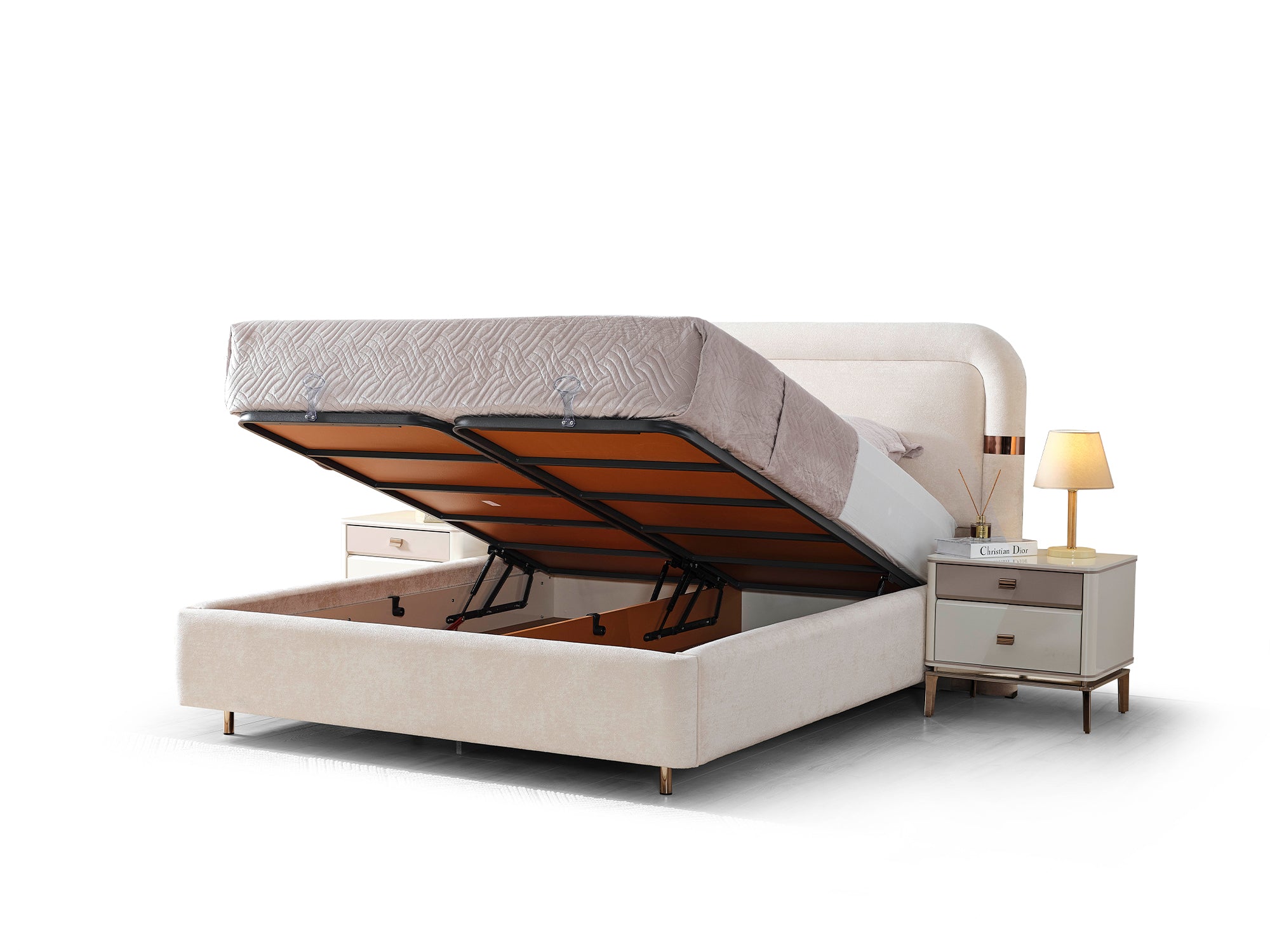 Law Bedroom (Queen Frame With Headboard & Dresser With Mirror & Ottoman & 2 Nightstand)