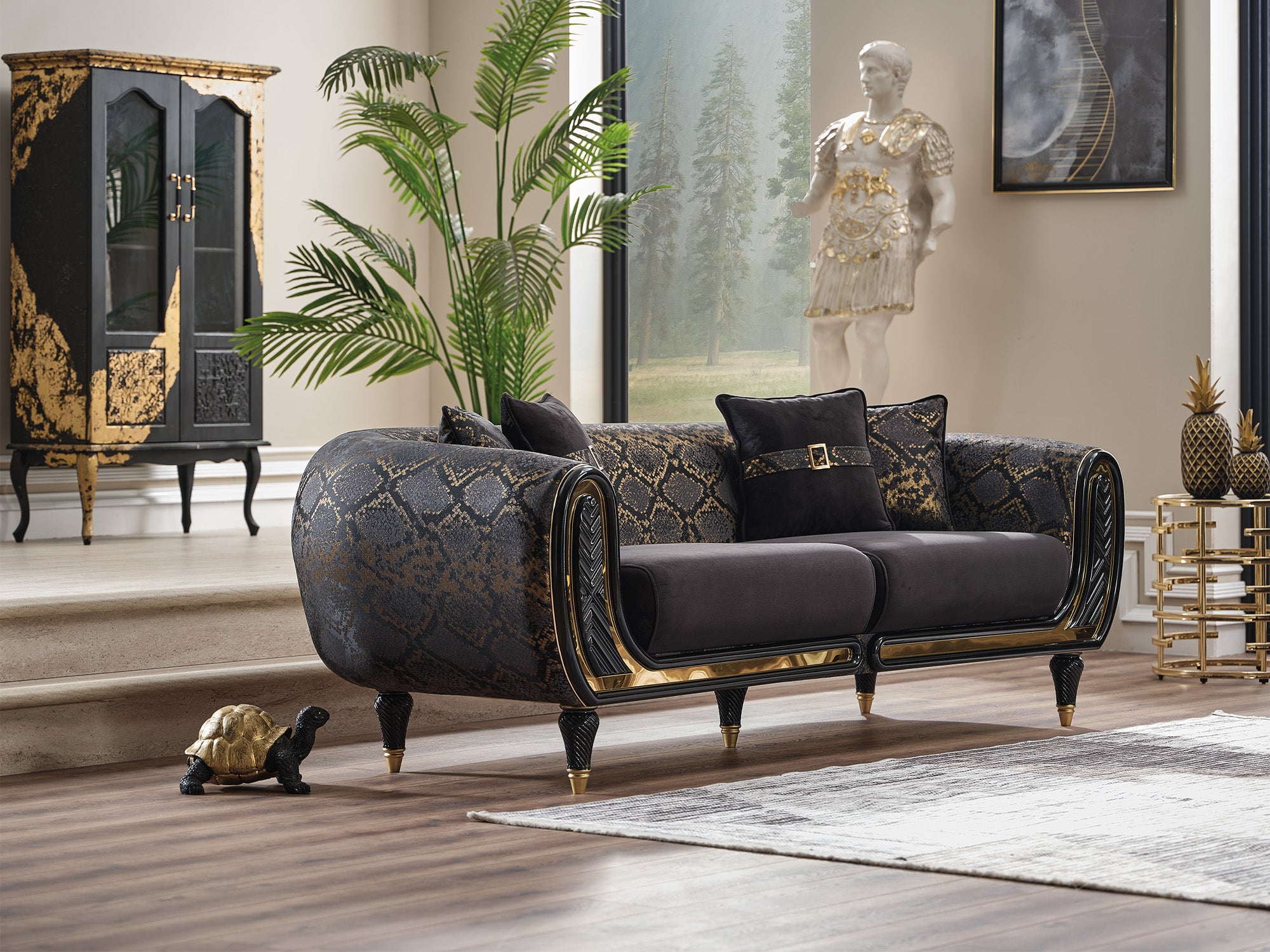 Lima 3-pieces (Sofa & Loveseat & Chair) Livingroom Set Black