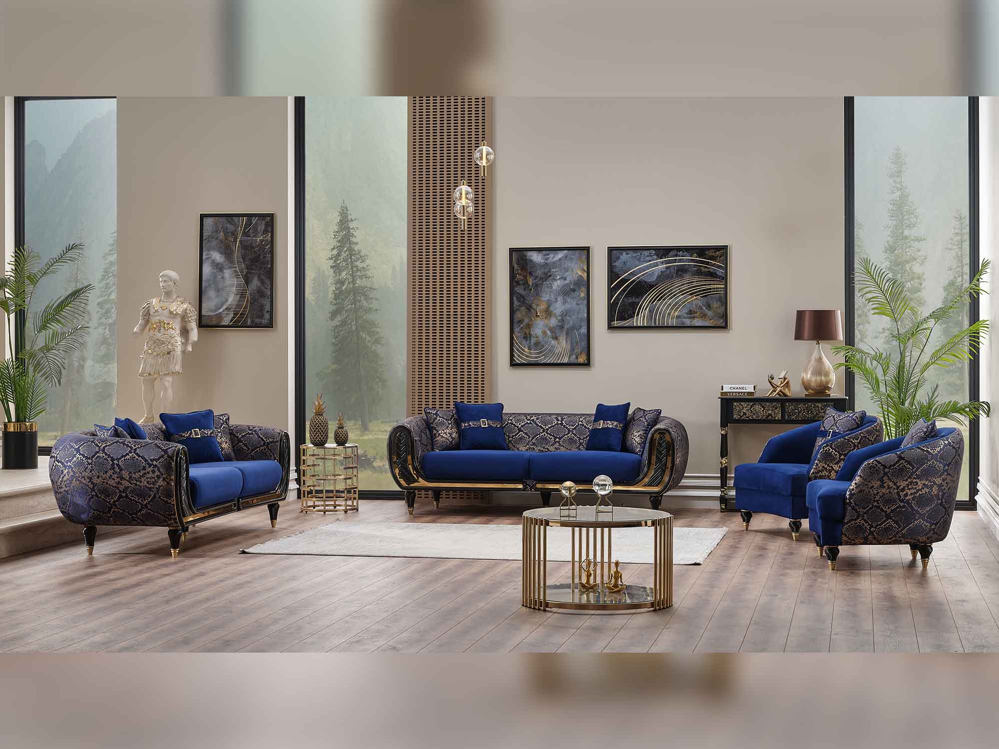 Lima Stationary Sofa Blue