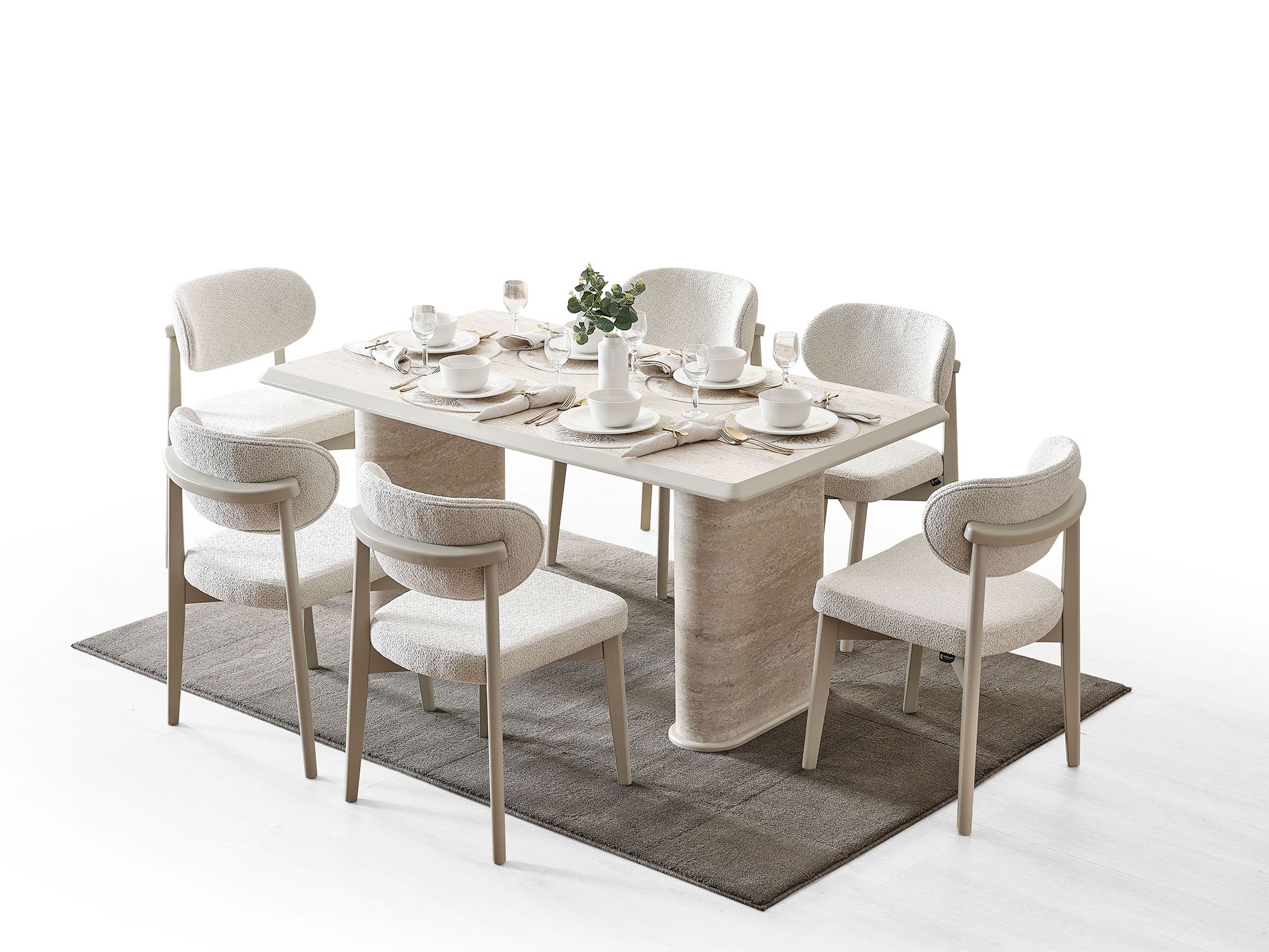 Liva Diningroom (Consol With Mirror & Dining Table & 6 Dining Chair)