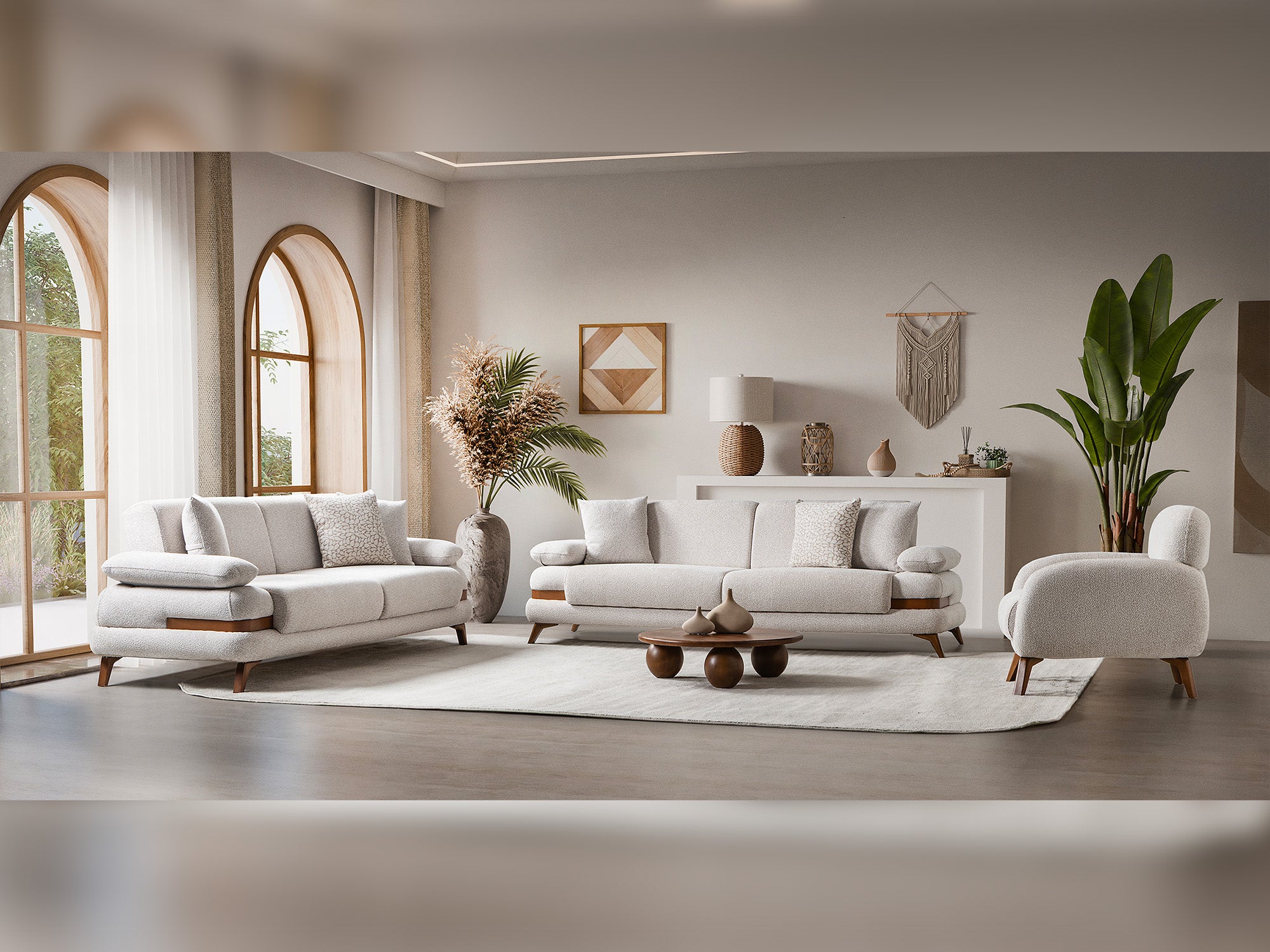 Loris 3-pieces (Sofa & Loveseat & Chair) Livingroom Set