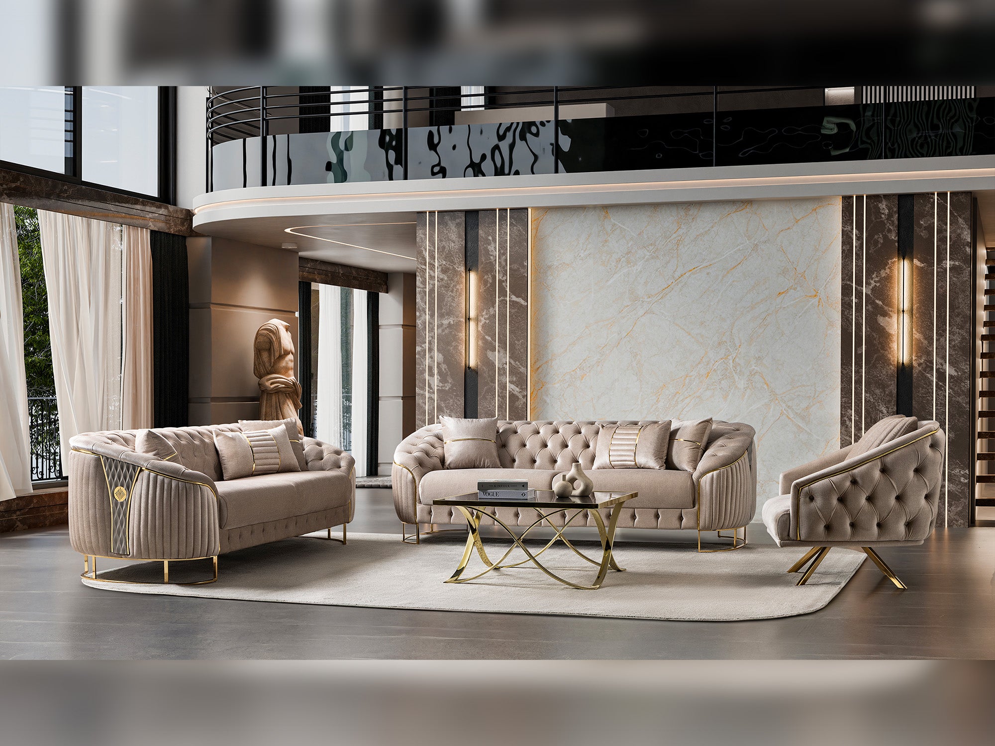 Lucas 3-pieces (Sofa & Loveseat & Chair) Livingroom Set