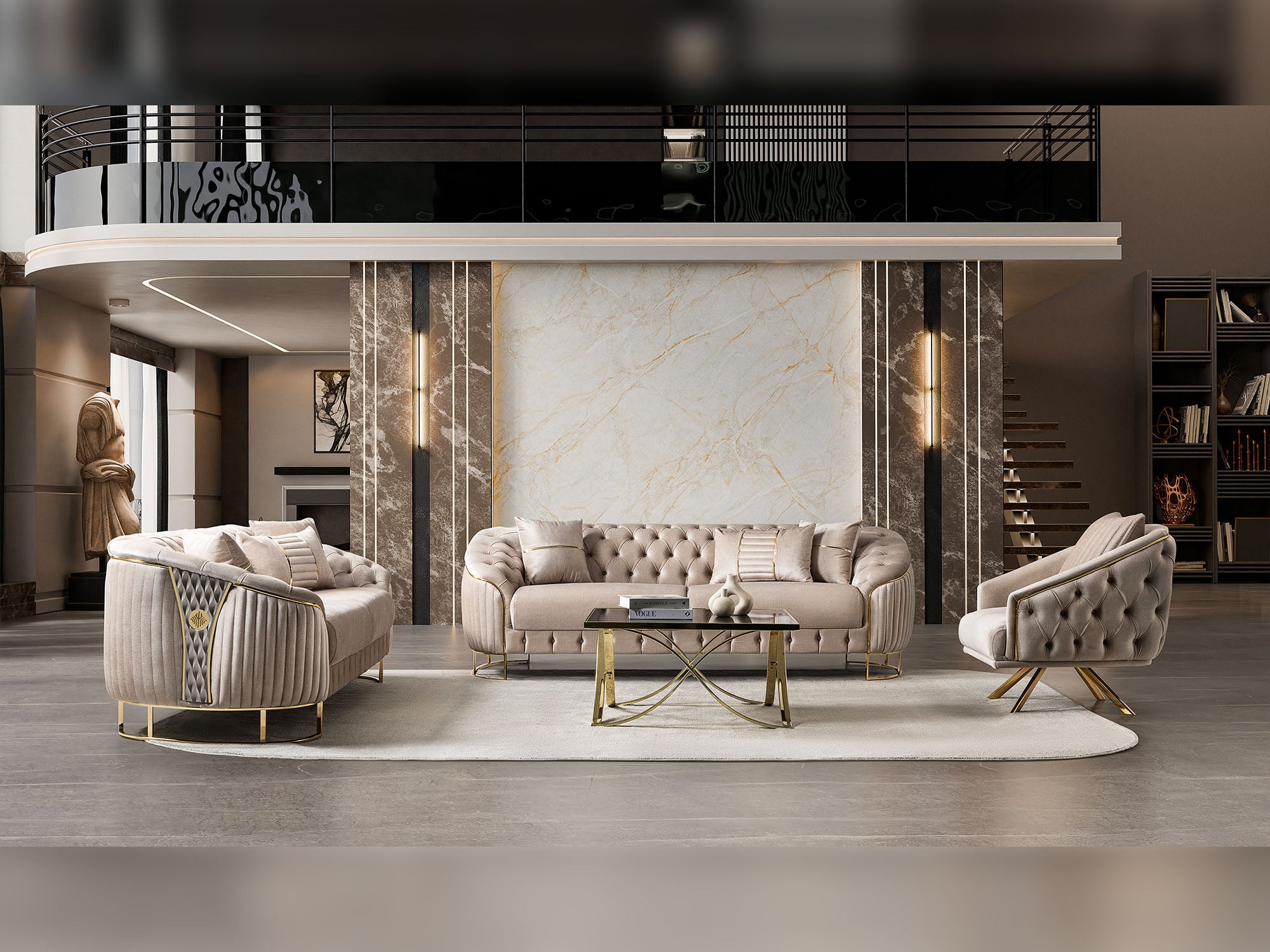 Lucas 3-pieces (Sofa & Loveseat & Chair) Livingroom Set