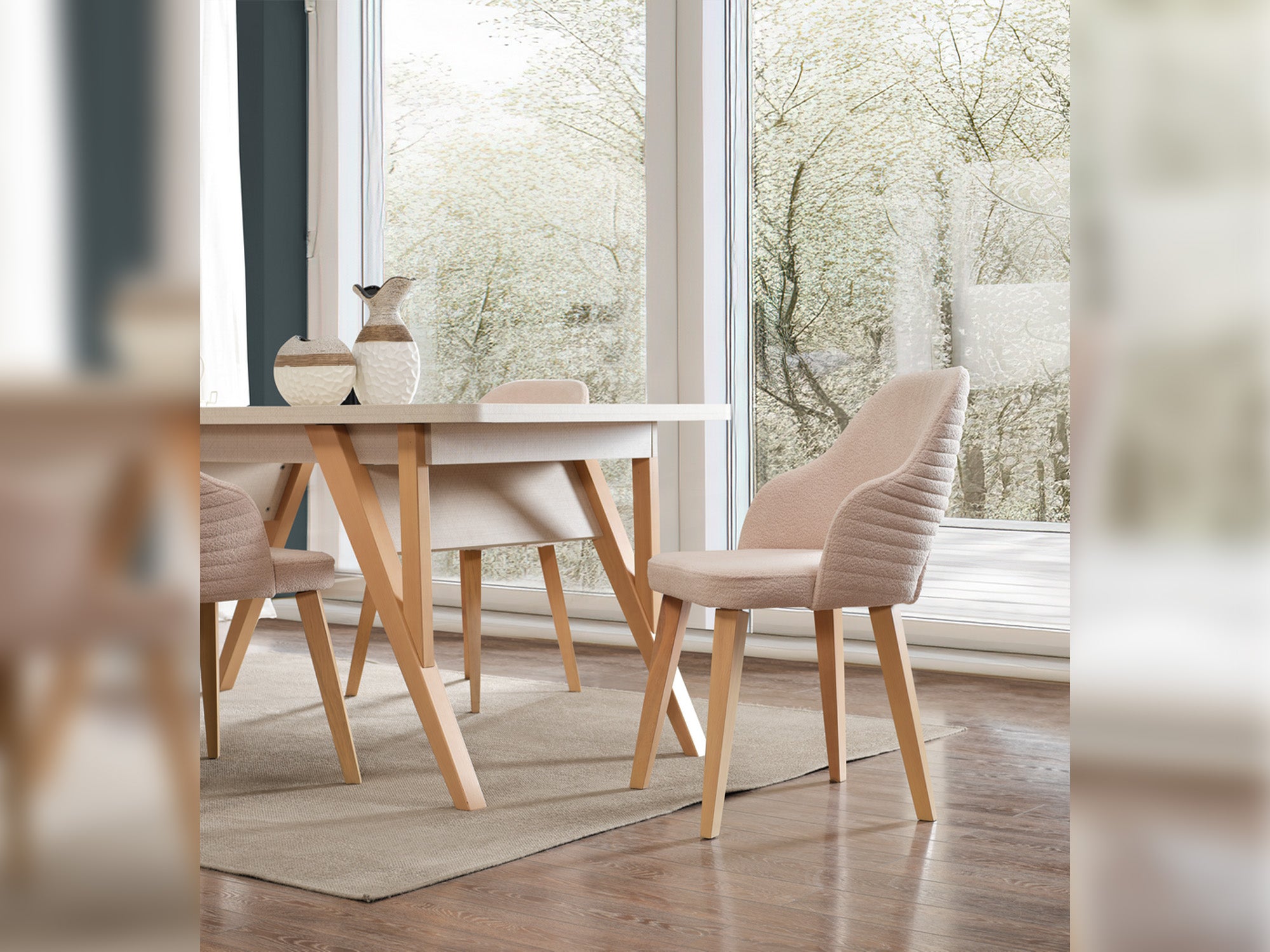 Lugano Diningroom (Consol With Mirror & Dining Table & 6 Dining Chair)