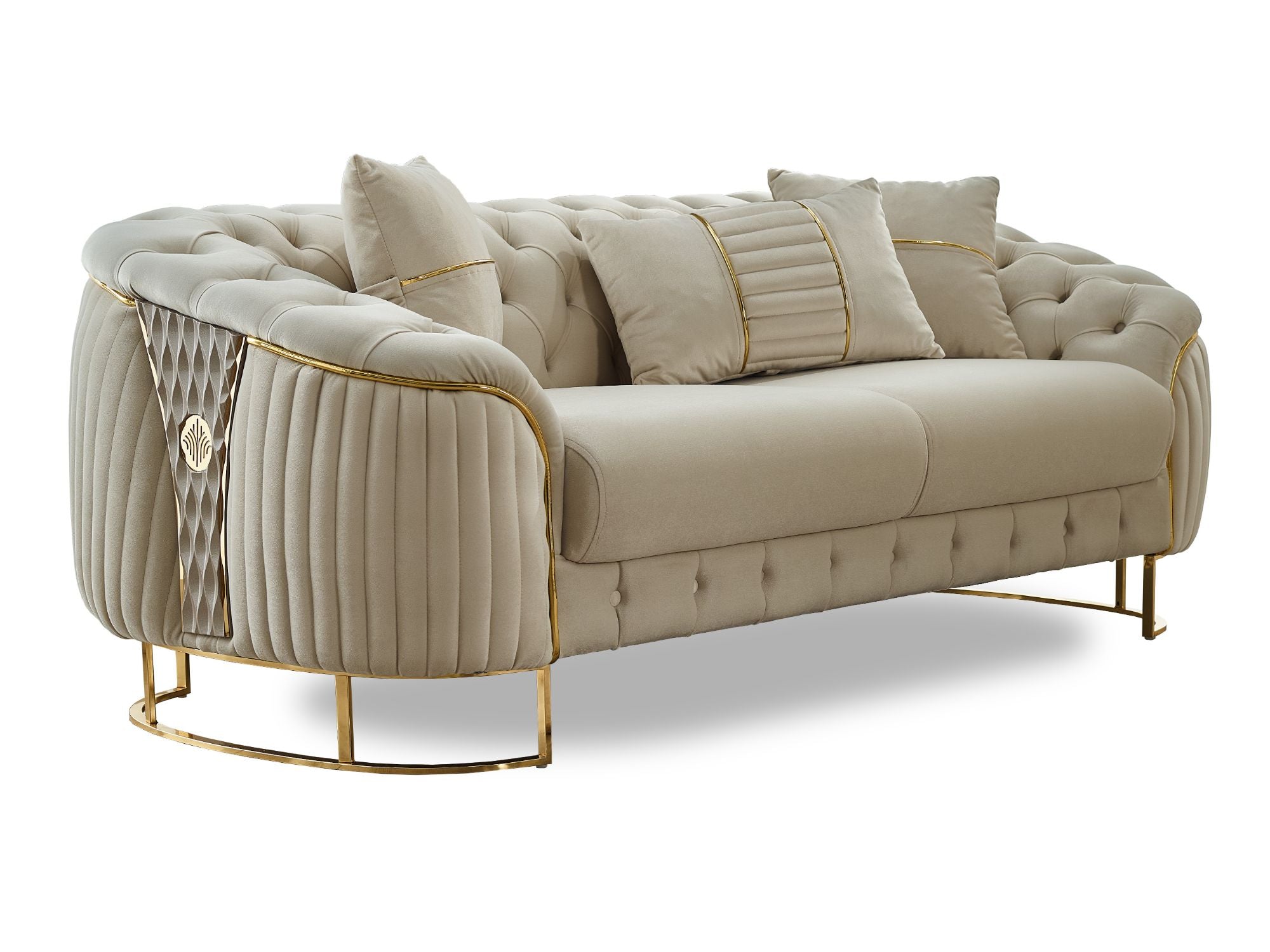 Lucas 3-pieces (Sofa & Loveseat & Chair) Livingroom Set Cream