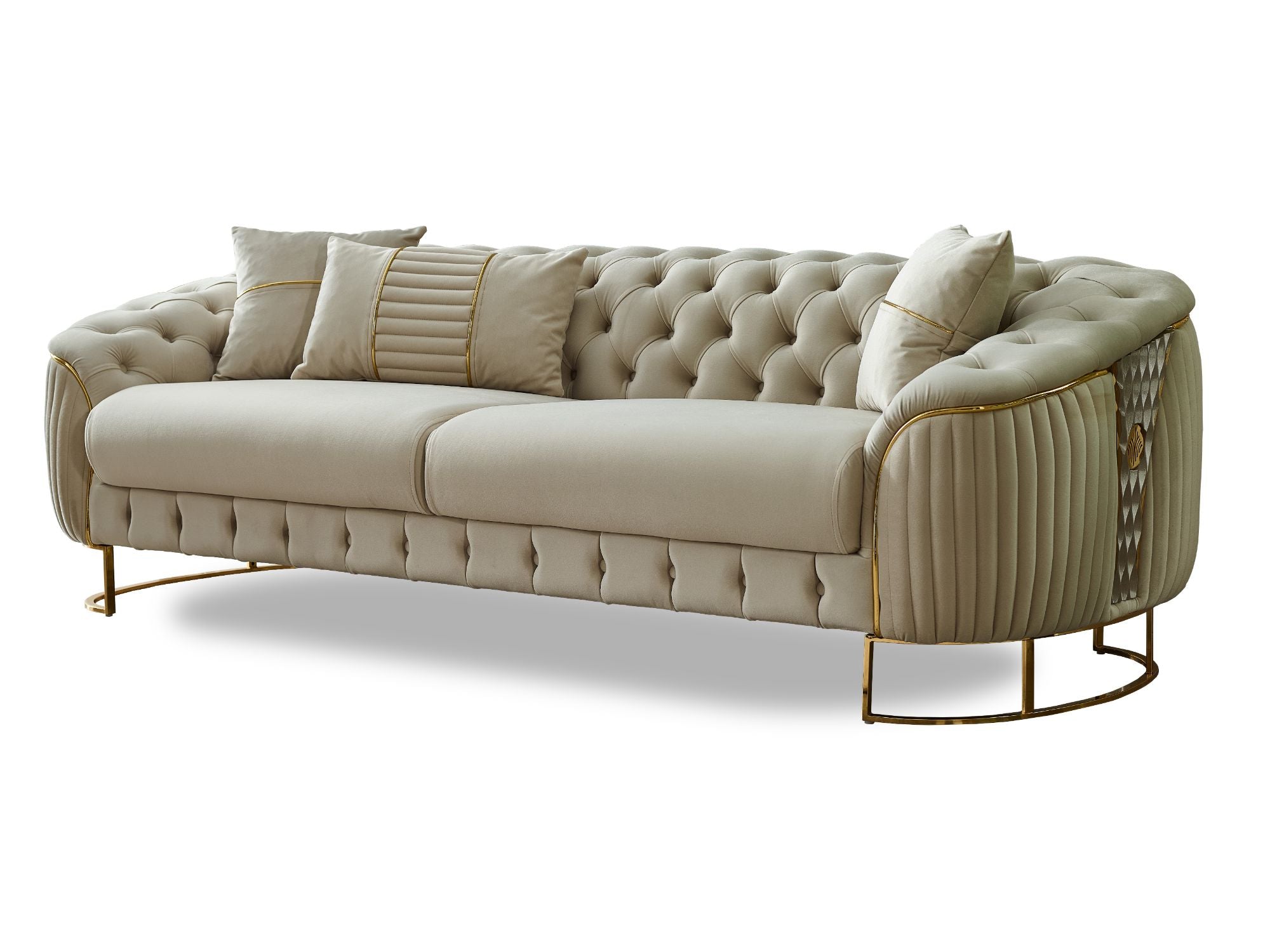 Lucas 3-pieces (Sofa & Loveseat & Chair) Livingroom Set Cream