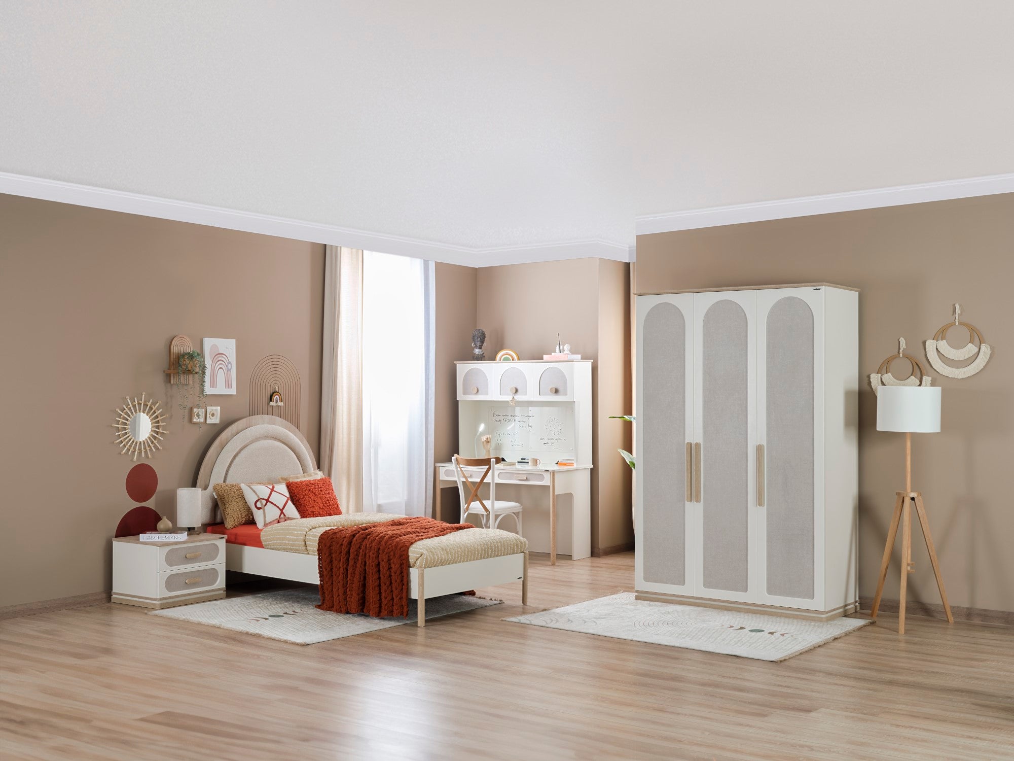 Mosso Kids Room Set (Twin Bed &  Study Desk &  Nightstand)