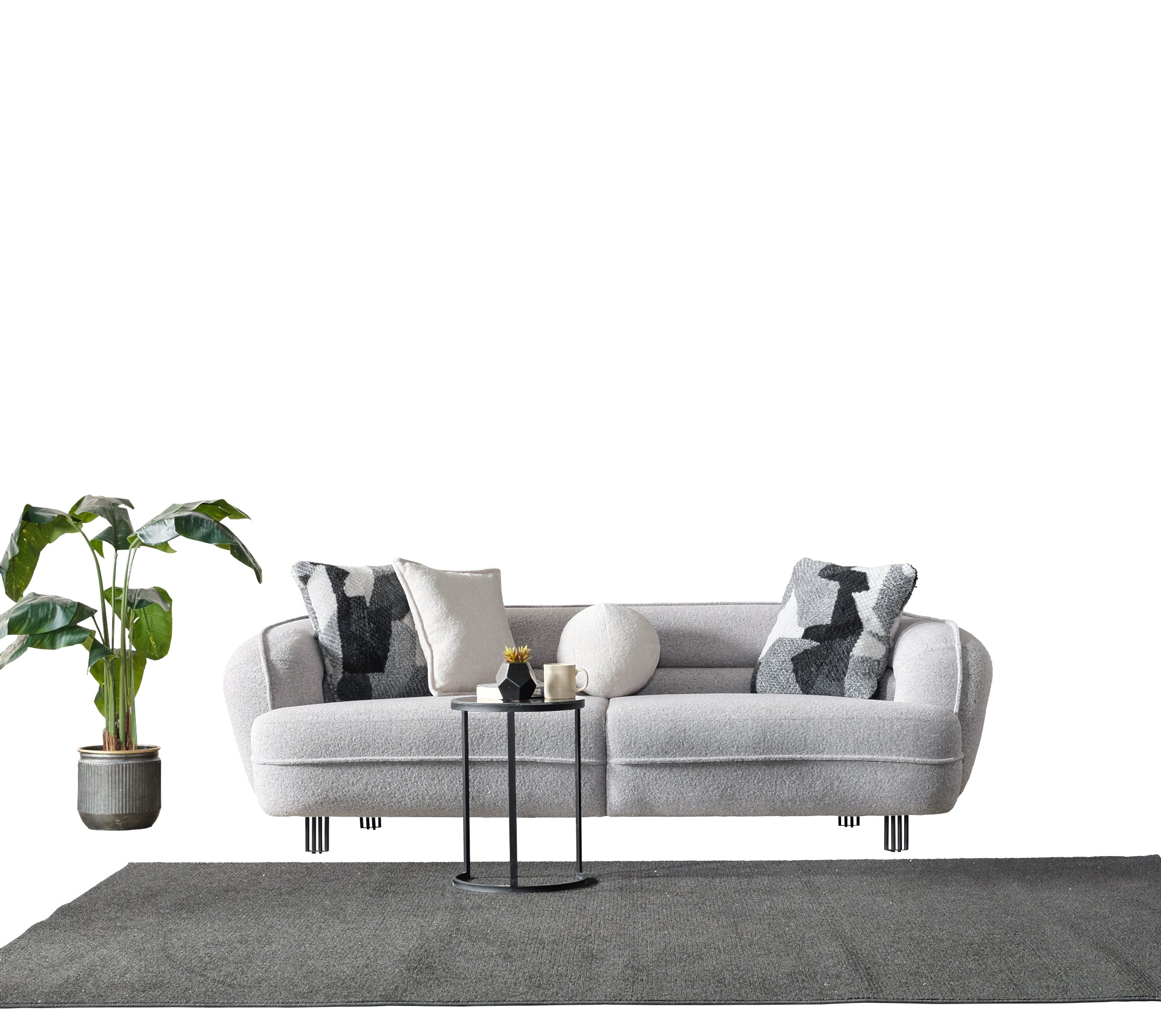 Marsilya 3-pieces (Sofa & Loveseat & Chair) Livingroom Set Grey