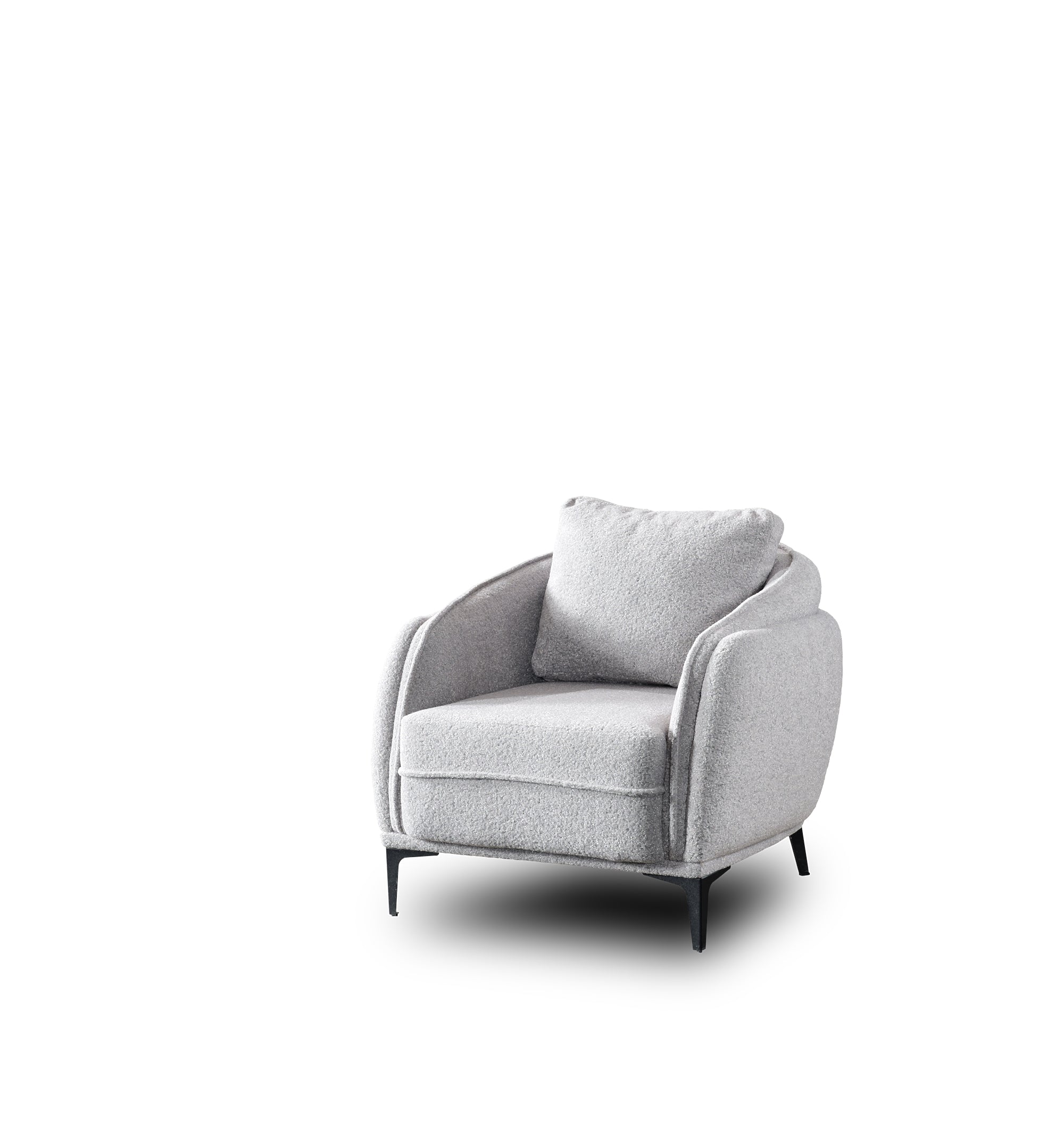 Marsilya 3-pieces (Sofa & Loveseat & Chair) Livingroom Set Grey