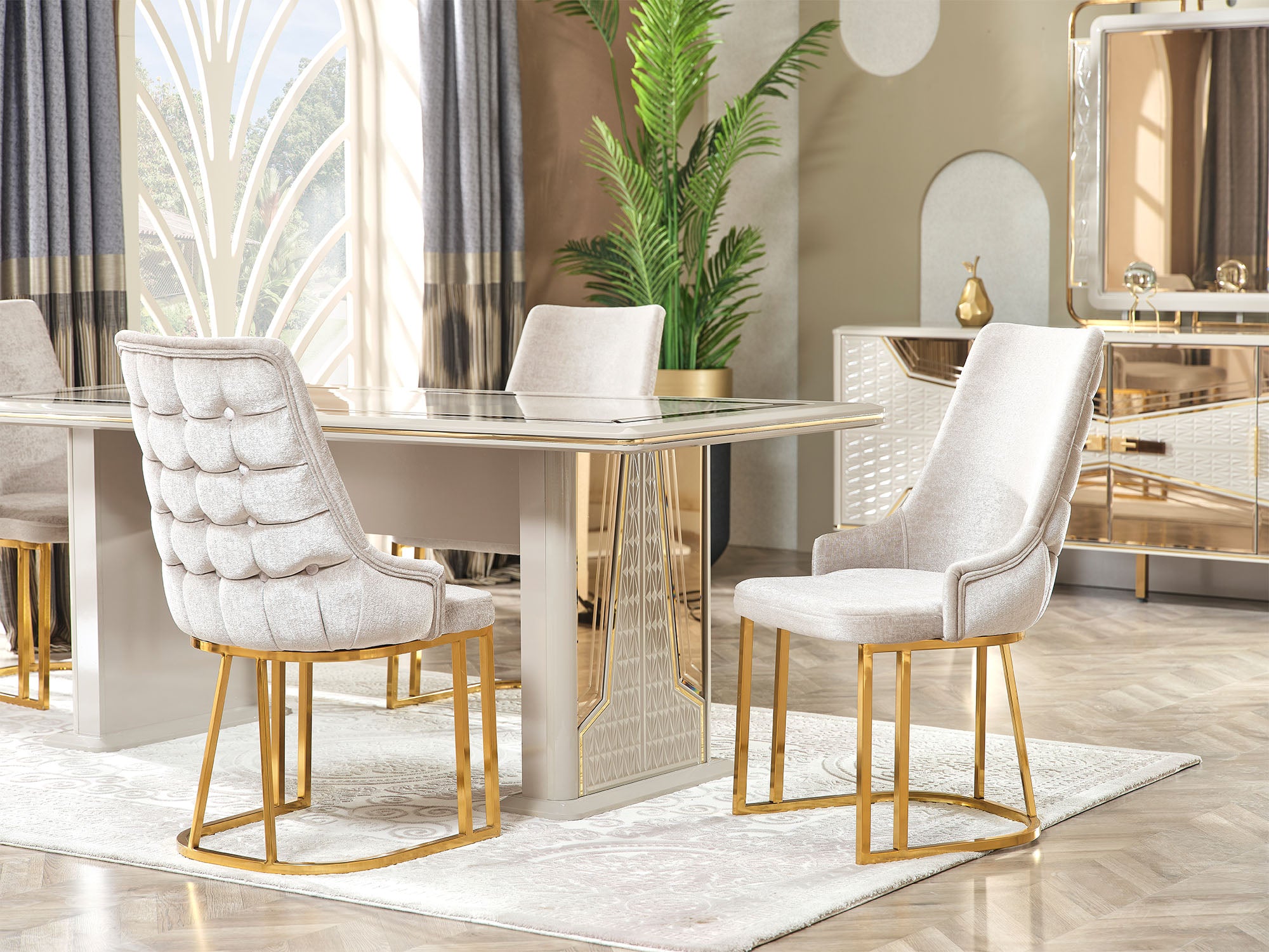 Milano Max Diningroom (Consol With Mirror & Dining Table & 6 Dining Chair)