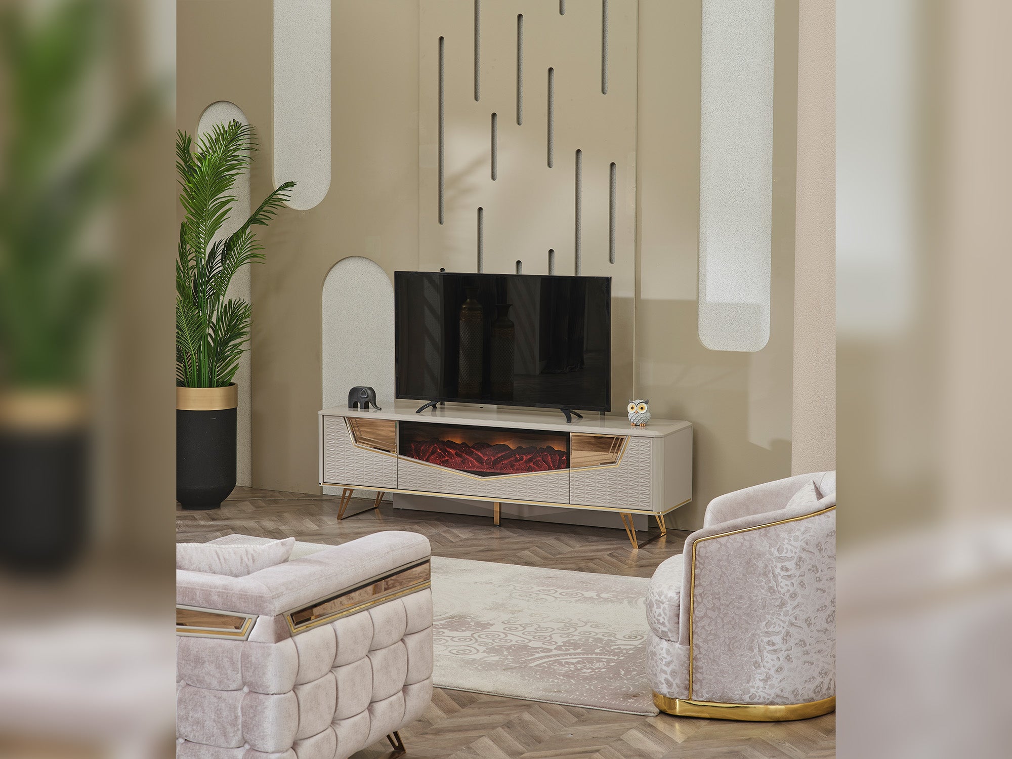 Milano Max Tv Stand With Fire Place