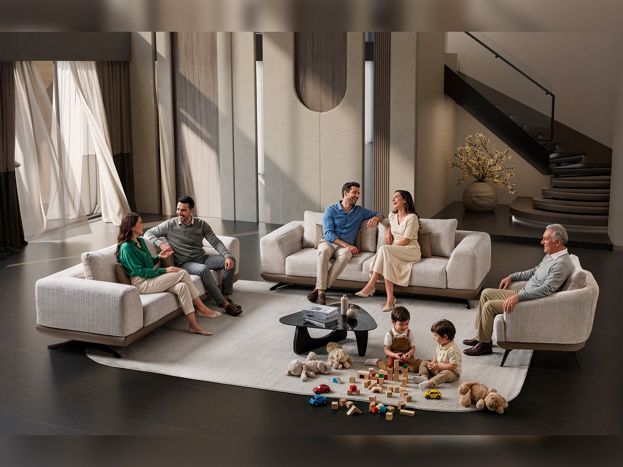 Milano 3-pieces (Sofa & Loveseat & Chair) Livingroom Set