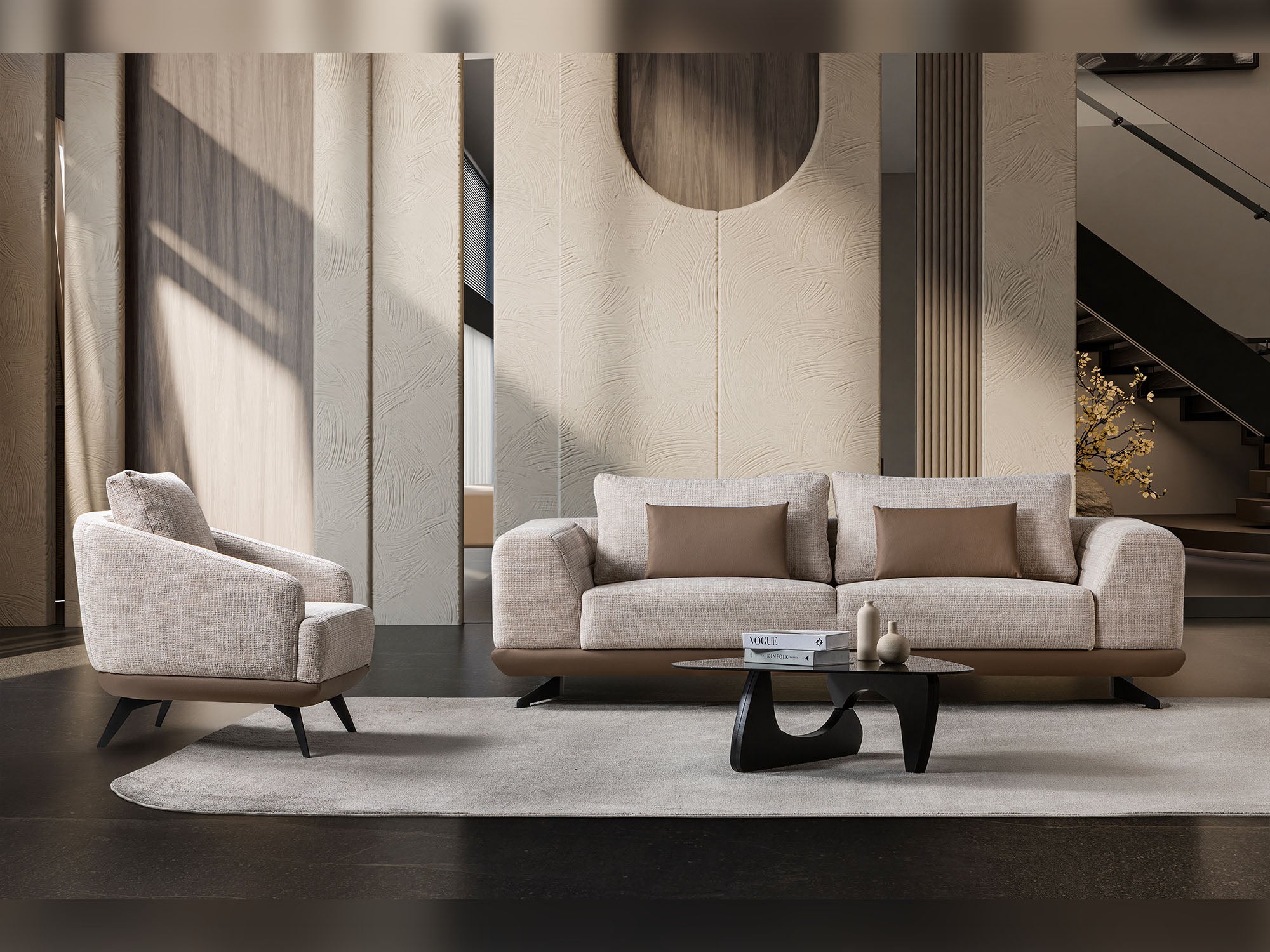 Milano 3-pieces (Sofa & Loveseat & Chair) Livingroom Set