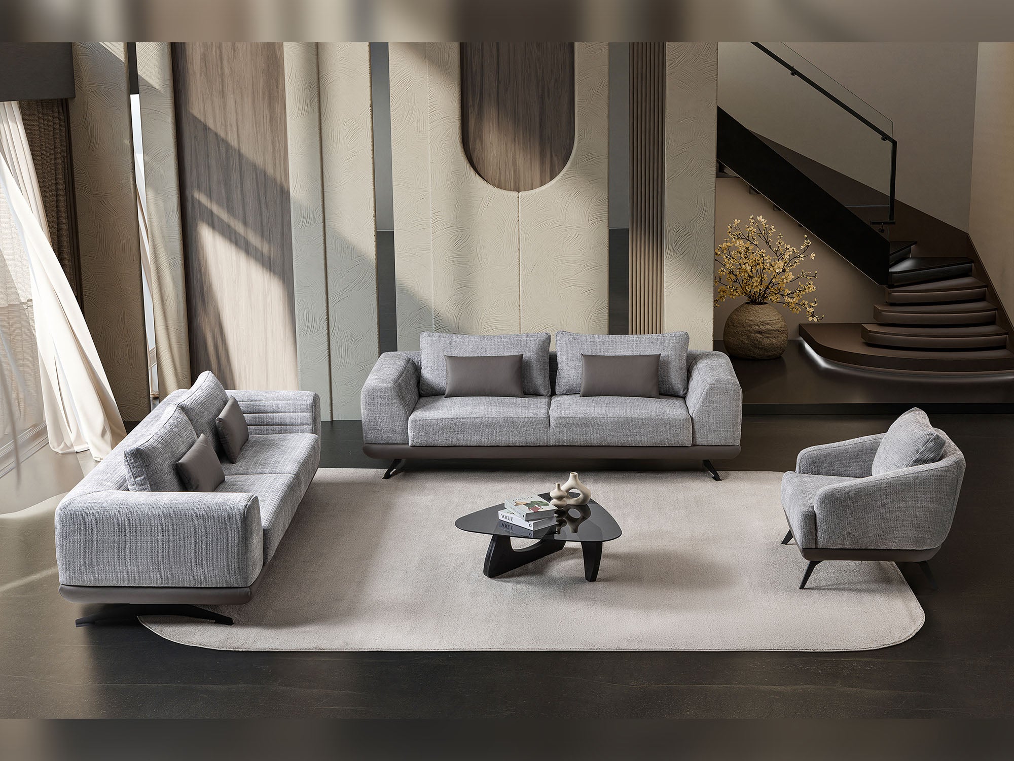 Milano 3-pieces (Sofa & Loveseat & Chair) Livingroom Set