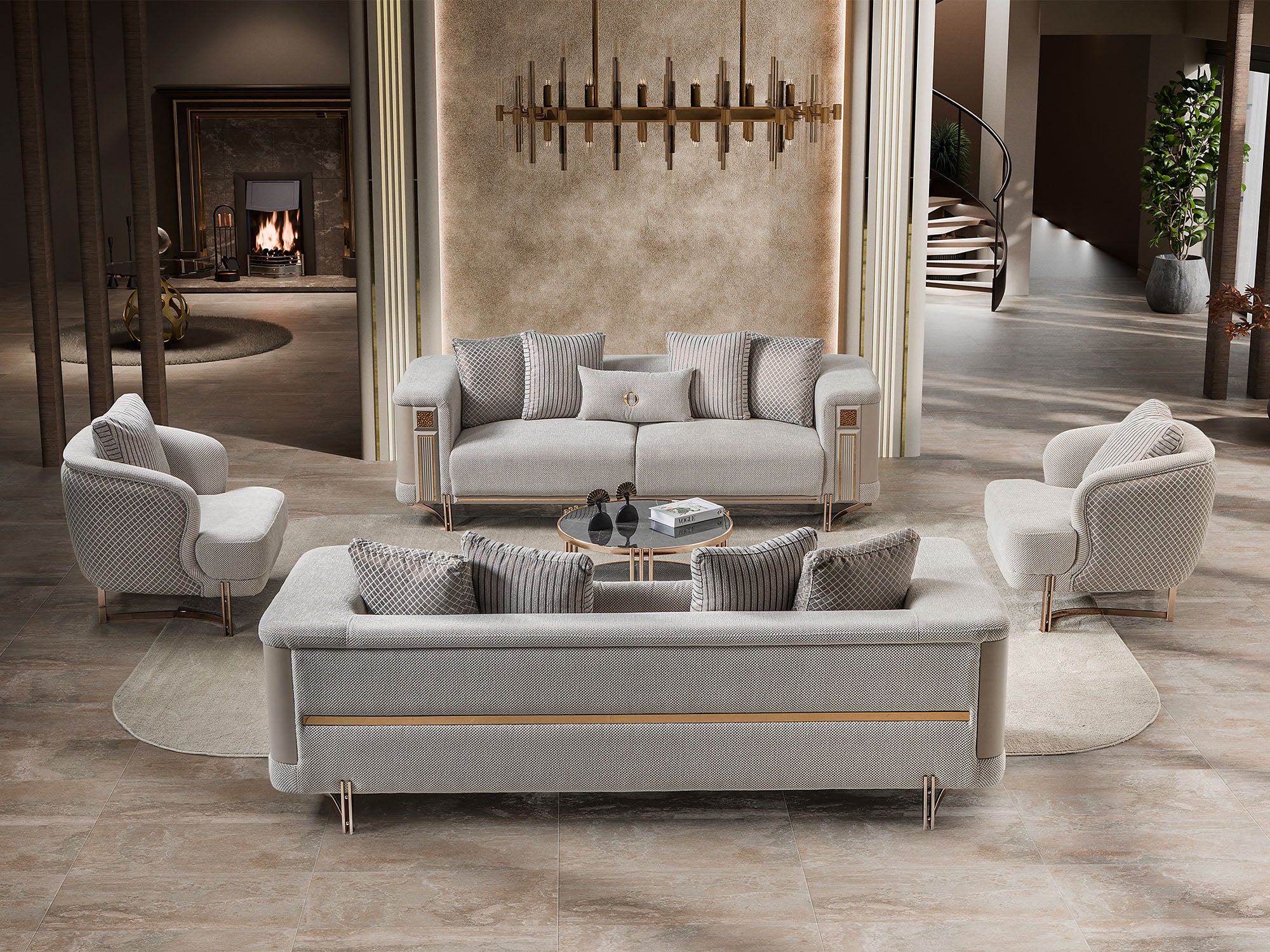 Mirage 3-pieces (Sofa & Loveseat & Chair) Livingroom Set