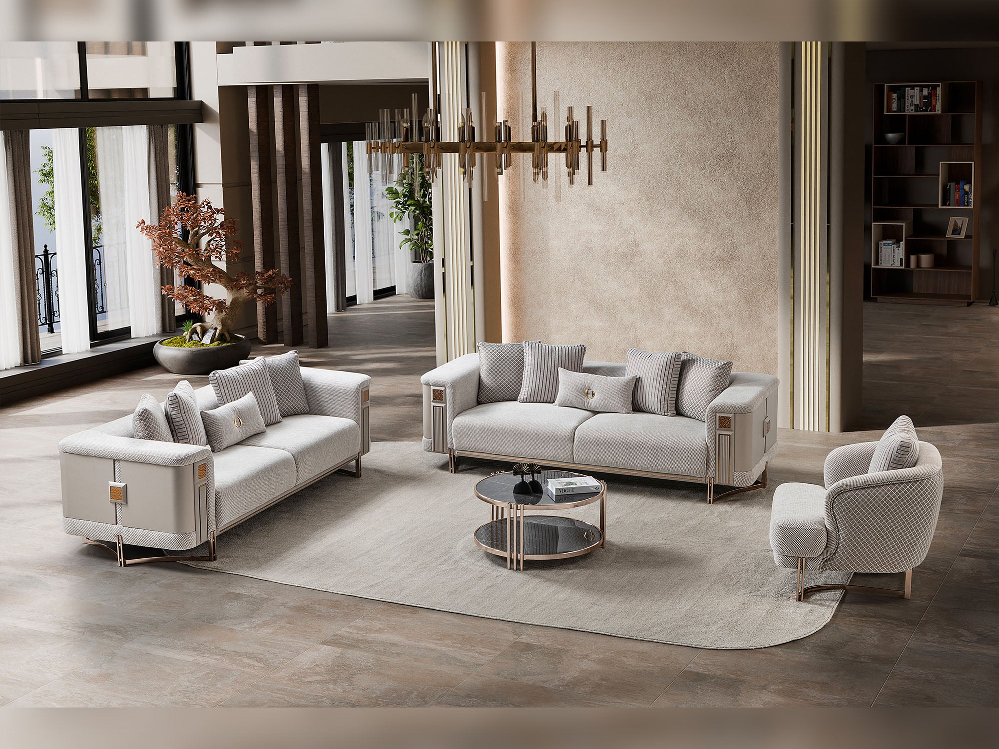 Mirage 3-pieces (Sofa & Loveseat & Chair) Livingroom Set