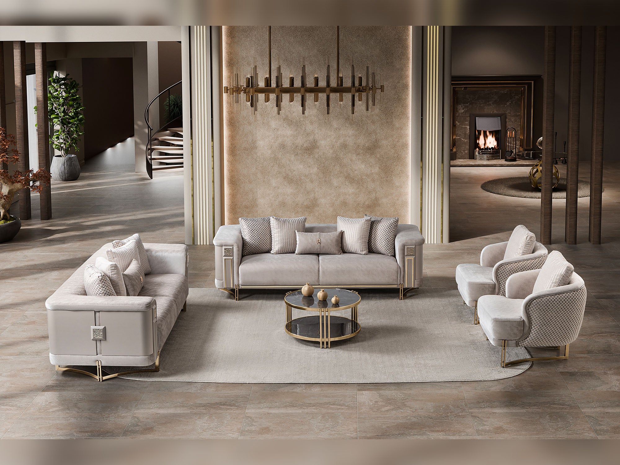 Mirage 3-pieces (Sofa & Loveseat & Chair) Livingroom Set