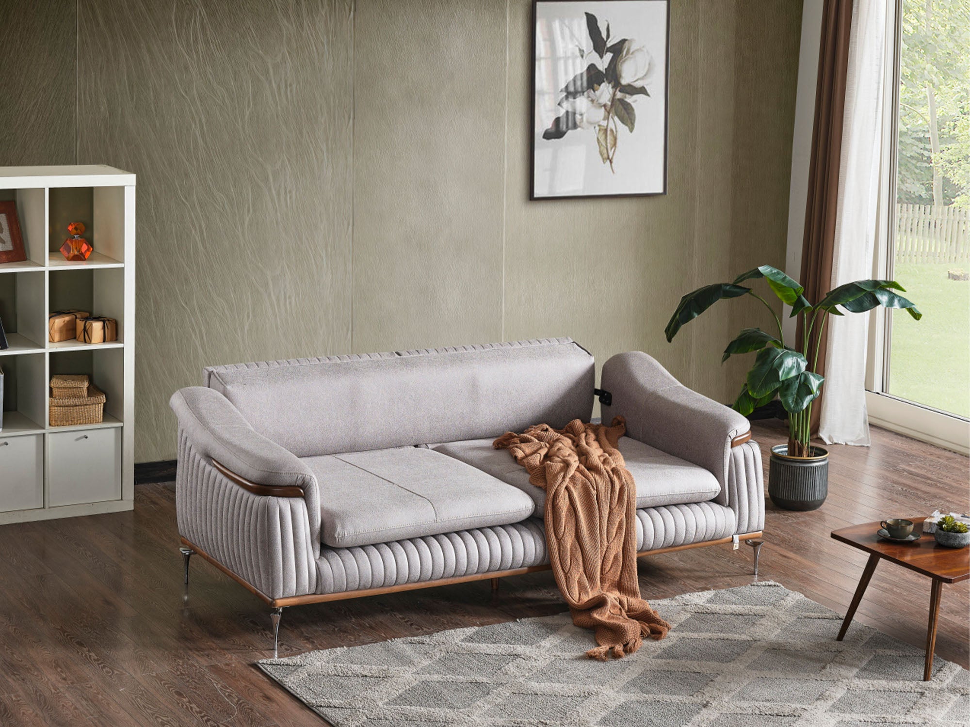 Ahsen 3-pieces (Sofa & Loveseat & Chair) Livingroom Set Light Grey