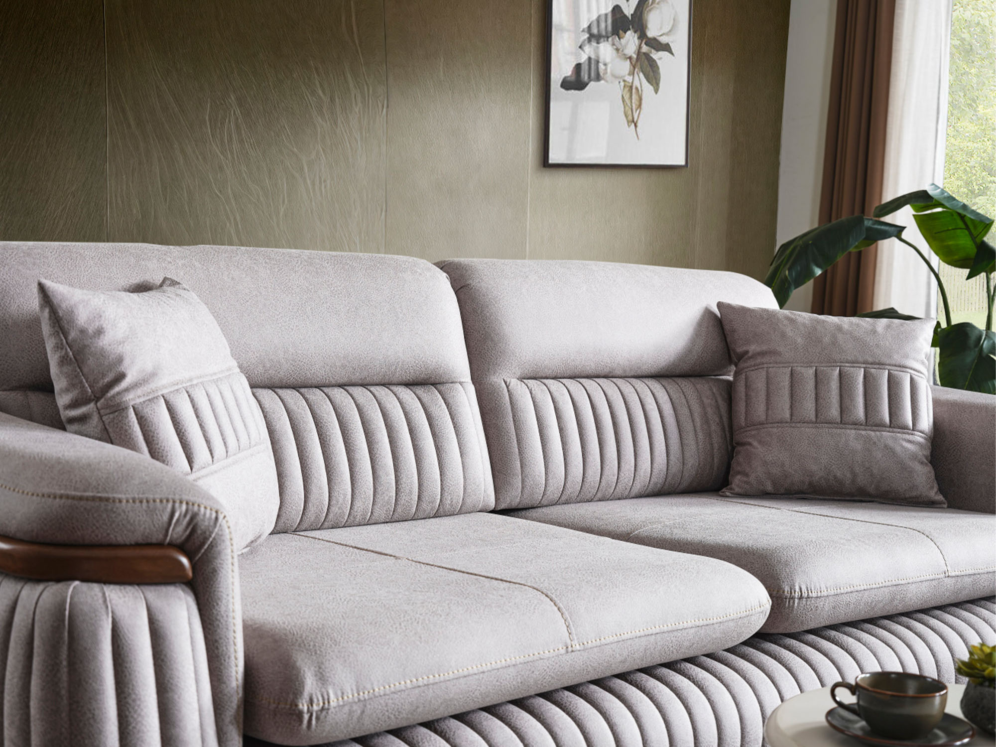 Ahsen 3-pieces (Sofa & Loveseat & Chair) Livingroom Set Light Grey