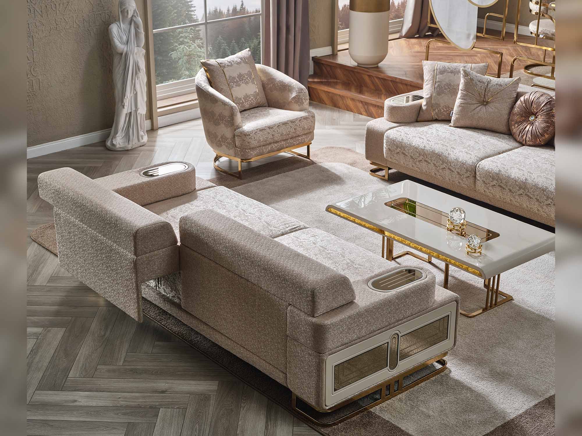 Monza Convertible Sofa Cream