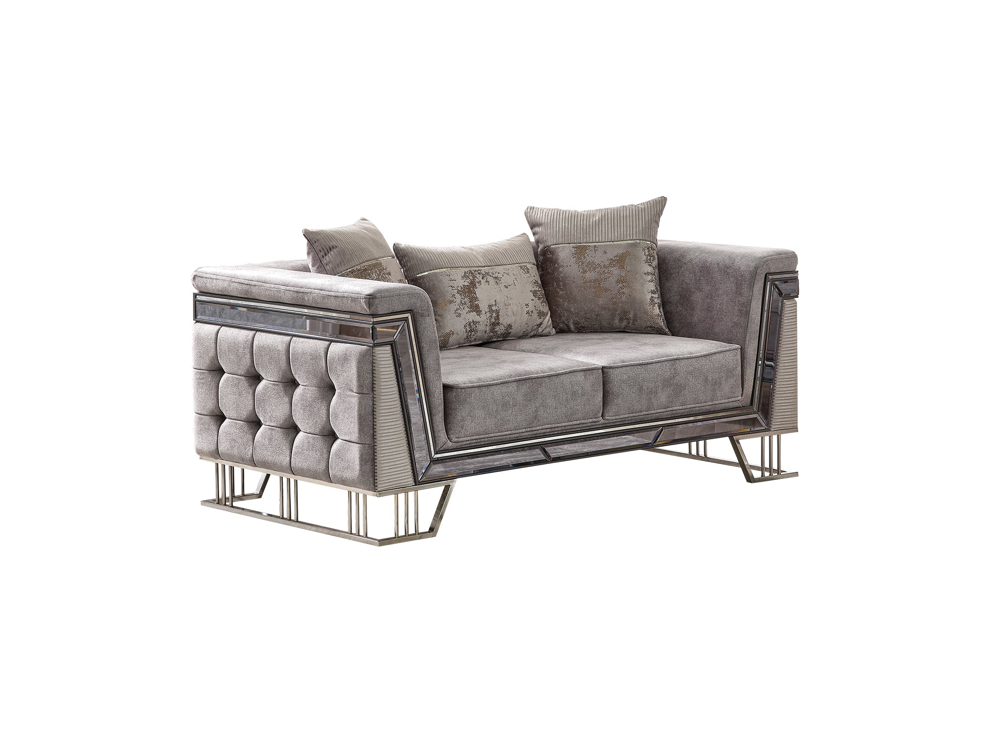 Munich 3-pieces (Sofa & Loveseat & Chair) Livingroom Set Grey