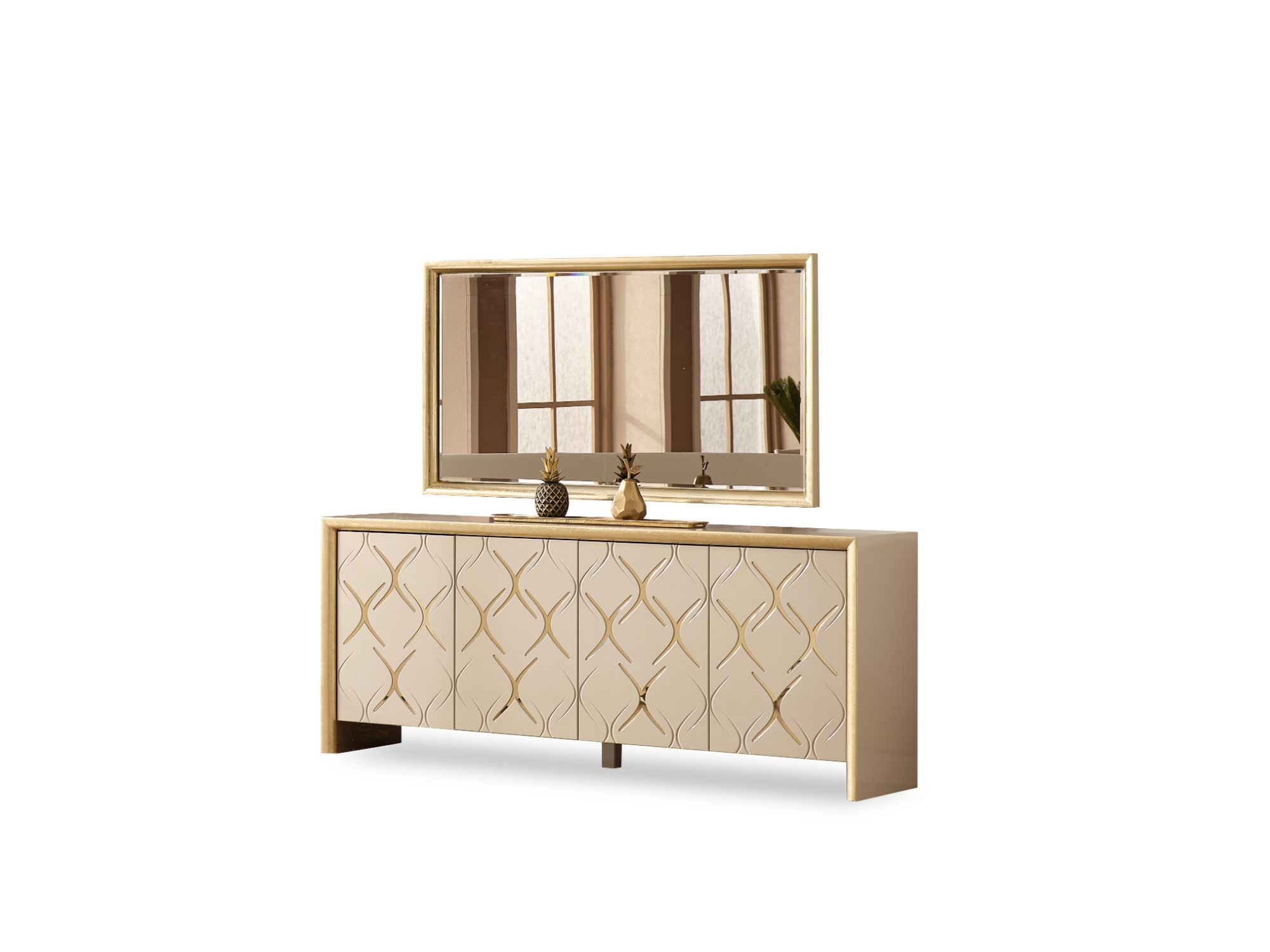 Napoli Diningroom (Consol With Mirror & Dining Table & 6 Dining Chair)