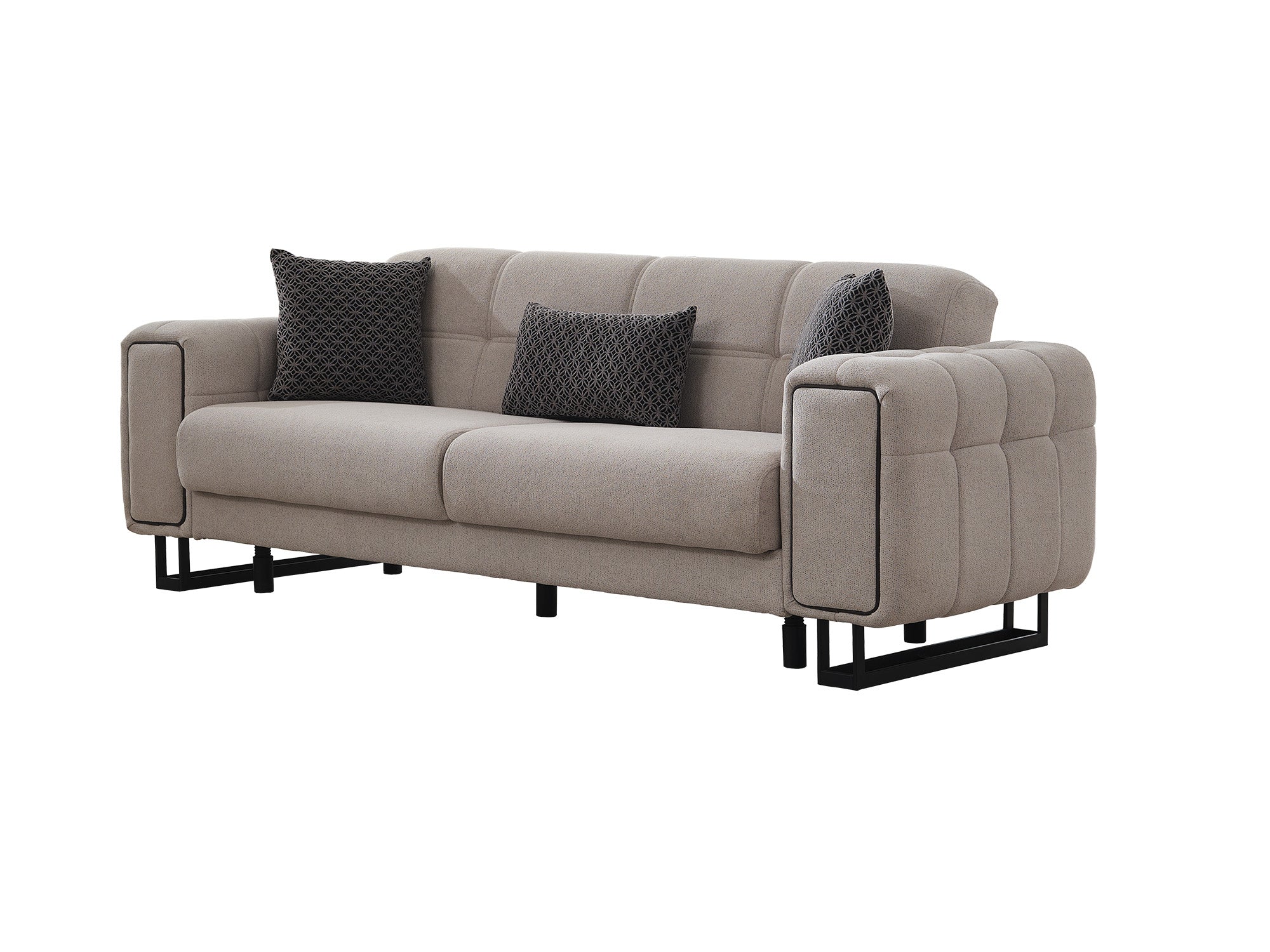 Nero 3-pieces (Sofa & Loveseat & Chair) Livingroom Set Light Grey