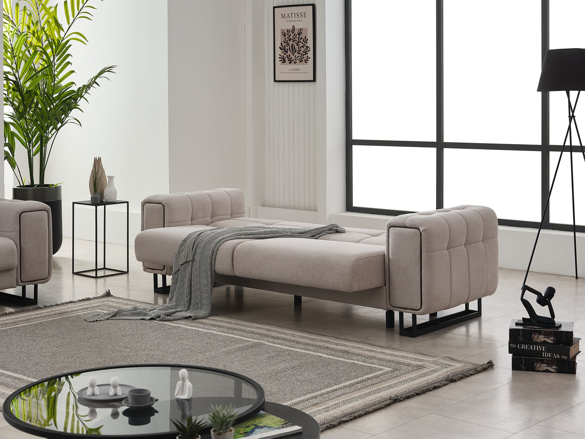 Nero 3-pieces (Sofa & Loveseat & Chair) Livingroom Set Light Grey