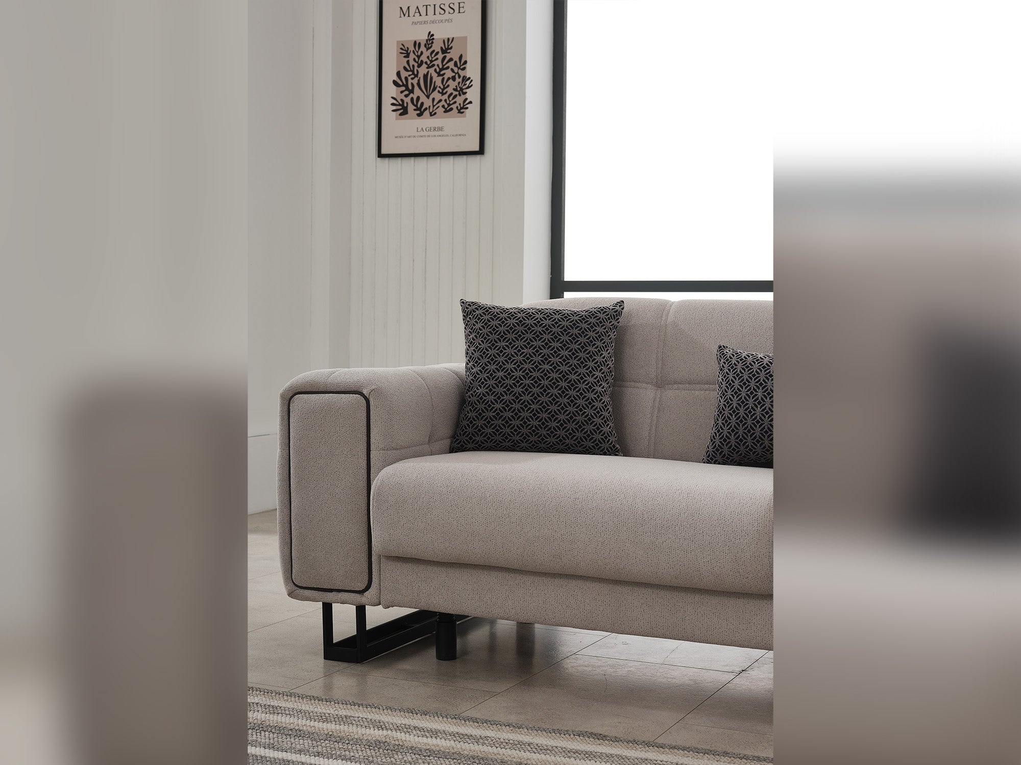Nero 3-pieces (Sofa & Loveseat & Chair) Livingroom Set Light Grey