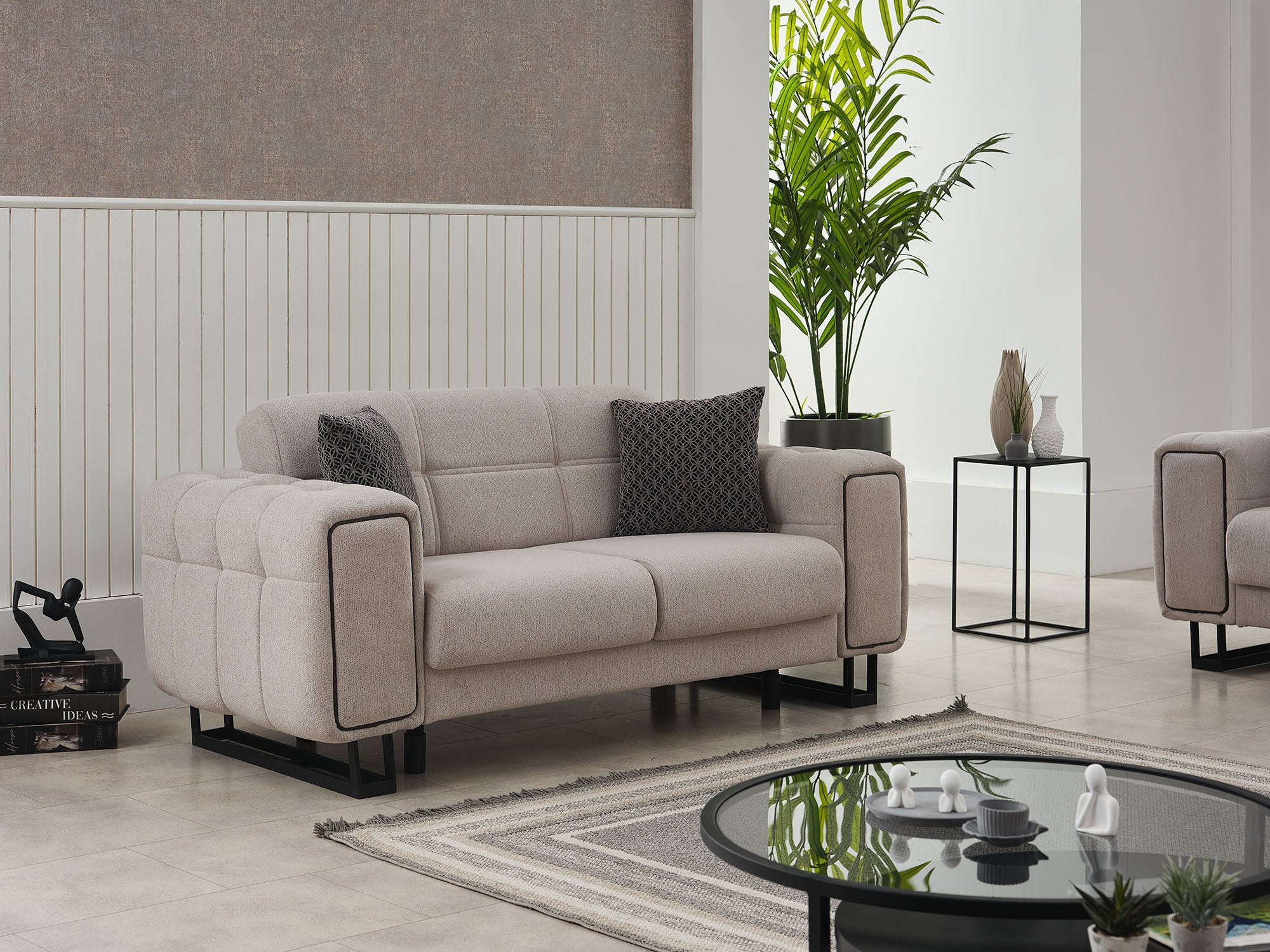 Nero 3-pieces (Sofa & Loveseat & Chair) Livingroom Set Light Grey