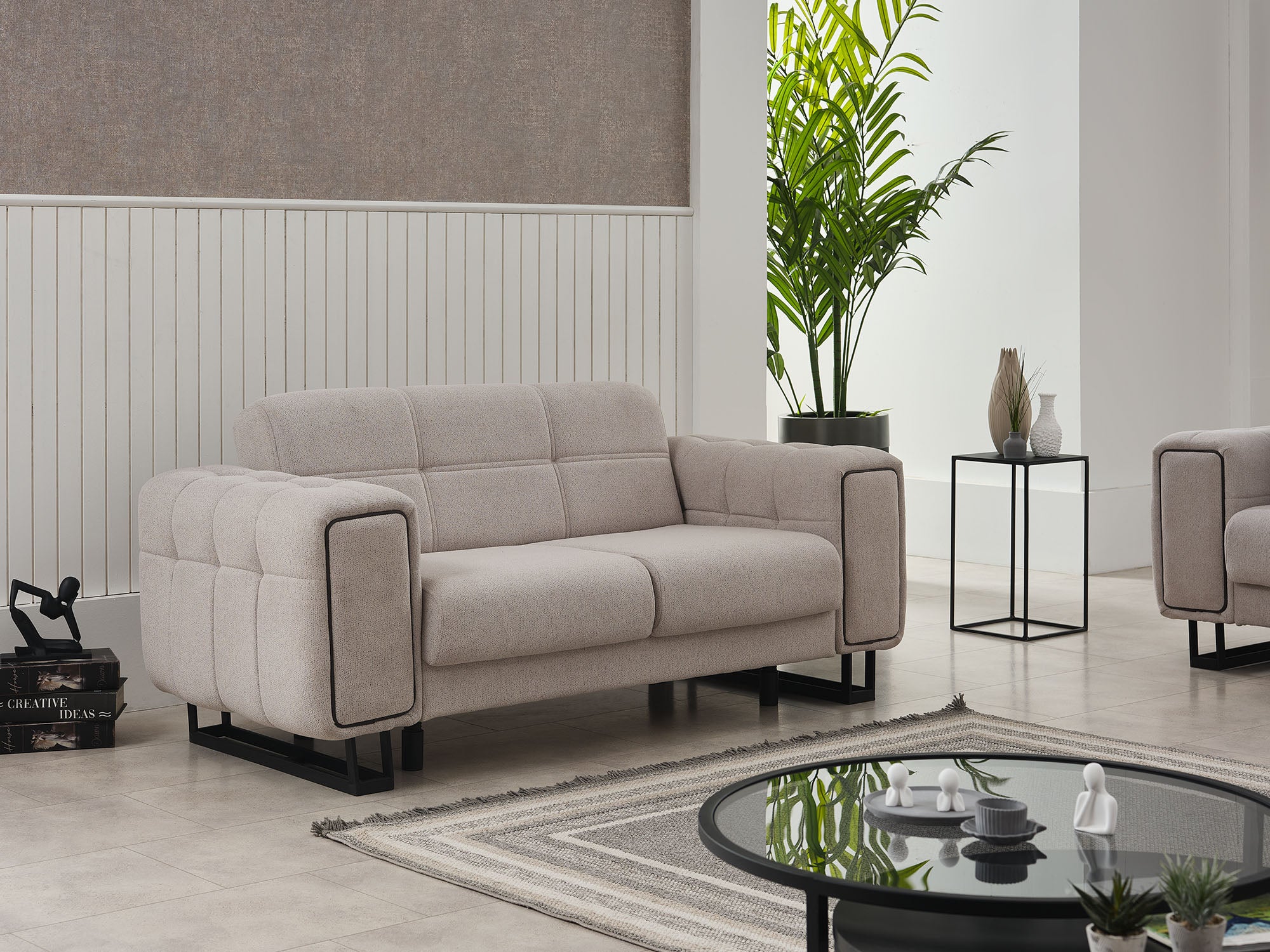 Nero 3-pieces (Sofa & Loveseat & Chair) Livingroom Set Light Grey