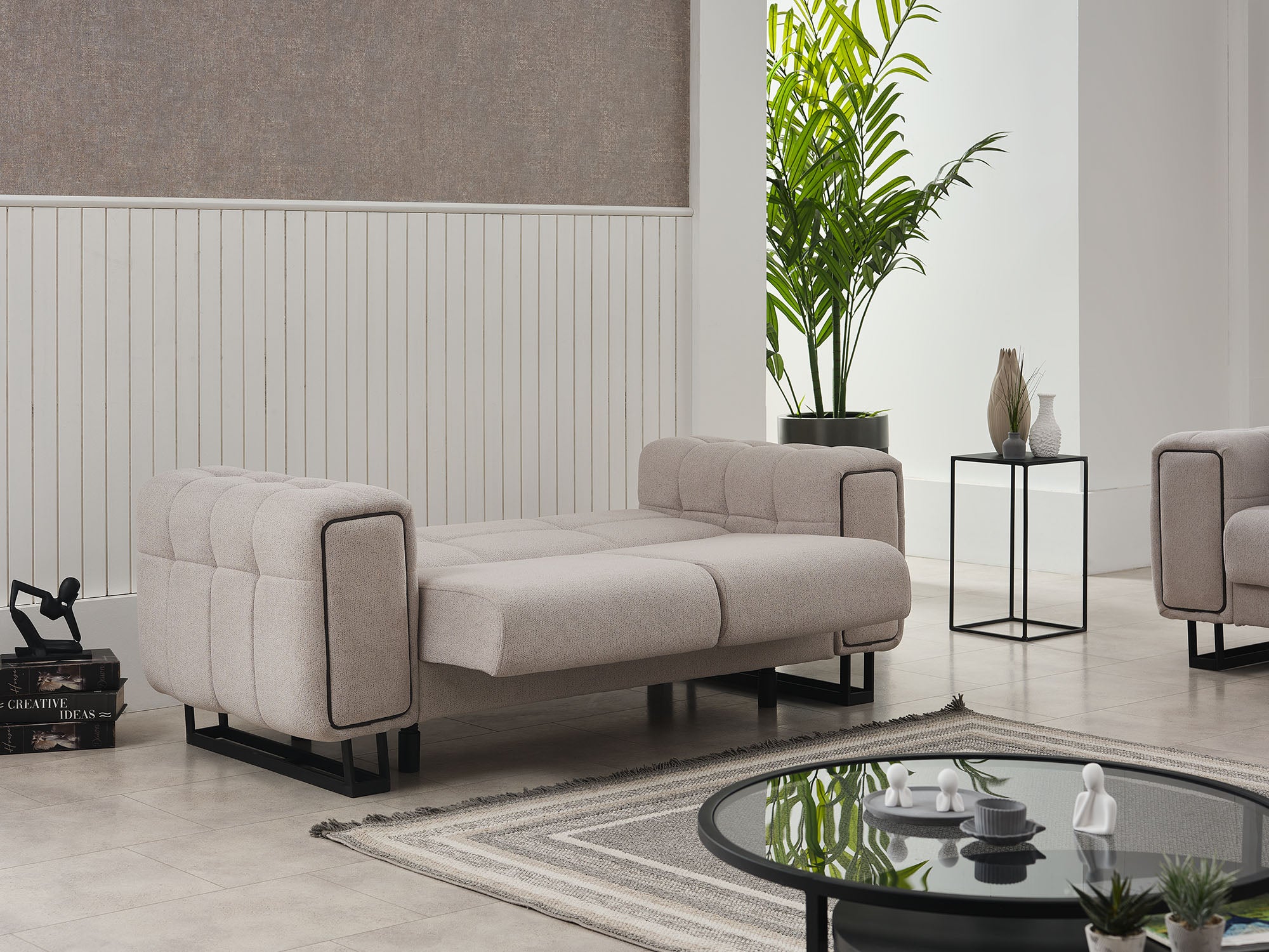 Nero 3-pieces (Sofa & Loveseat & Chair) Livingroom Set Light Grey