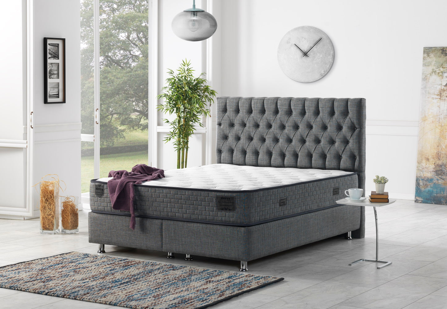Nevada Storage Bed With Headboard Grey