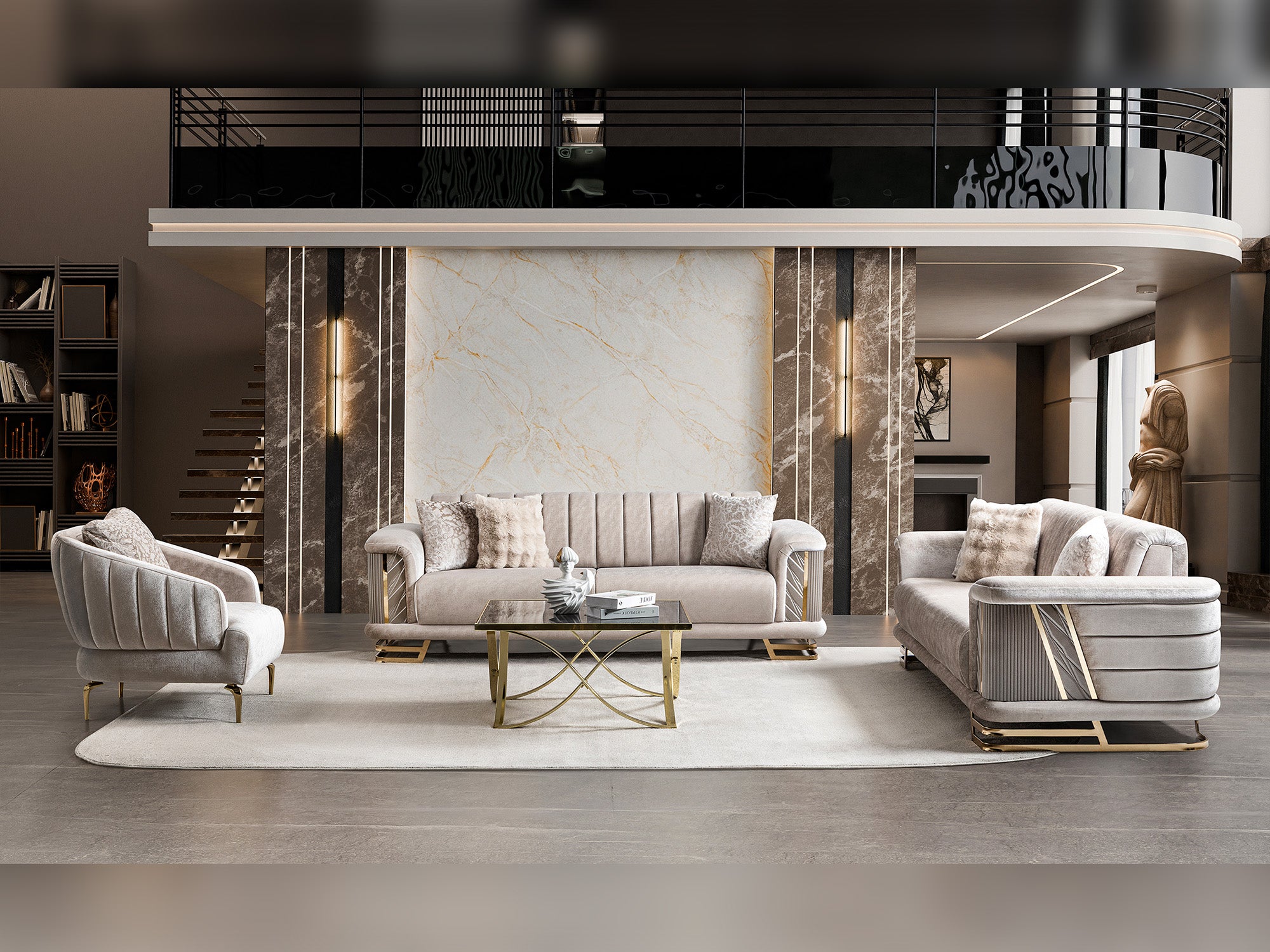 Nevada 3-pieces (Sofa & Loveseat & Chair) Livingroom Set